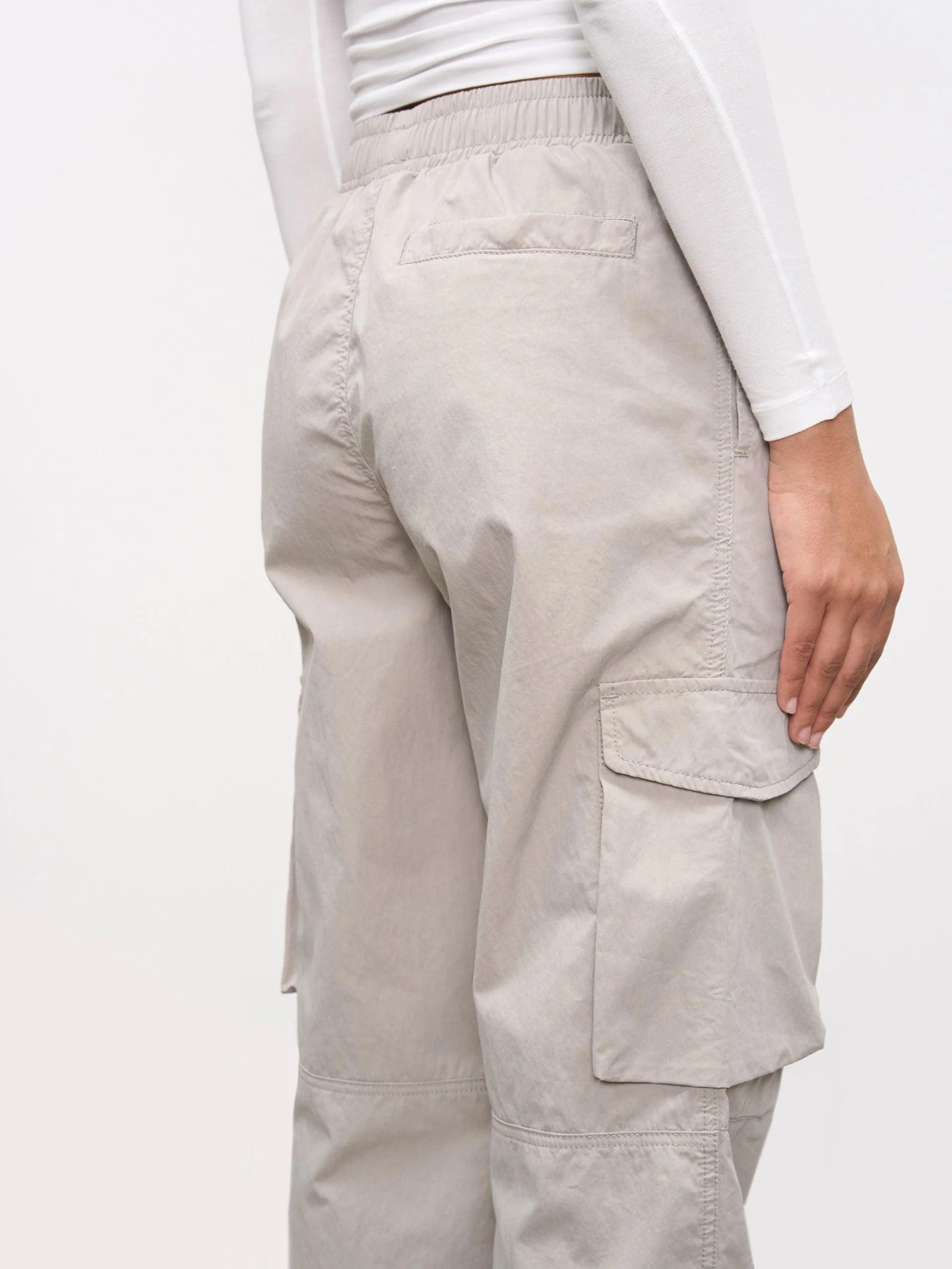 Womens Parachute Cargo Pant in Stone - Image 5