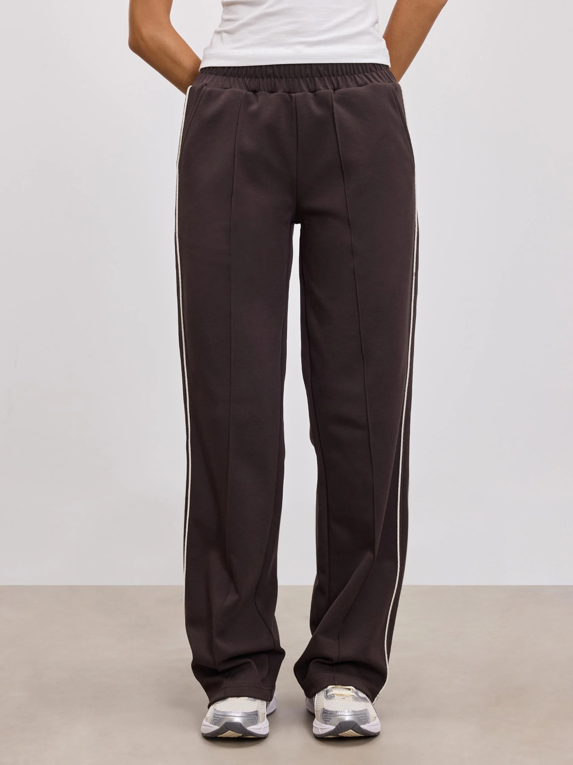 Womens Piping Track Pant in Brown - Image 4