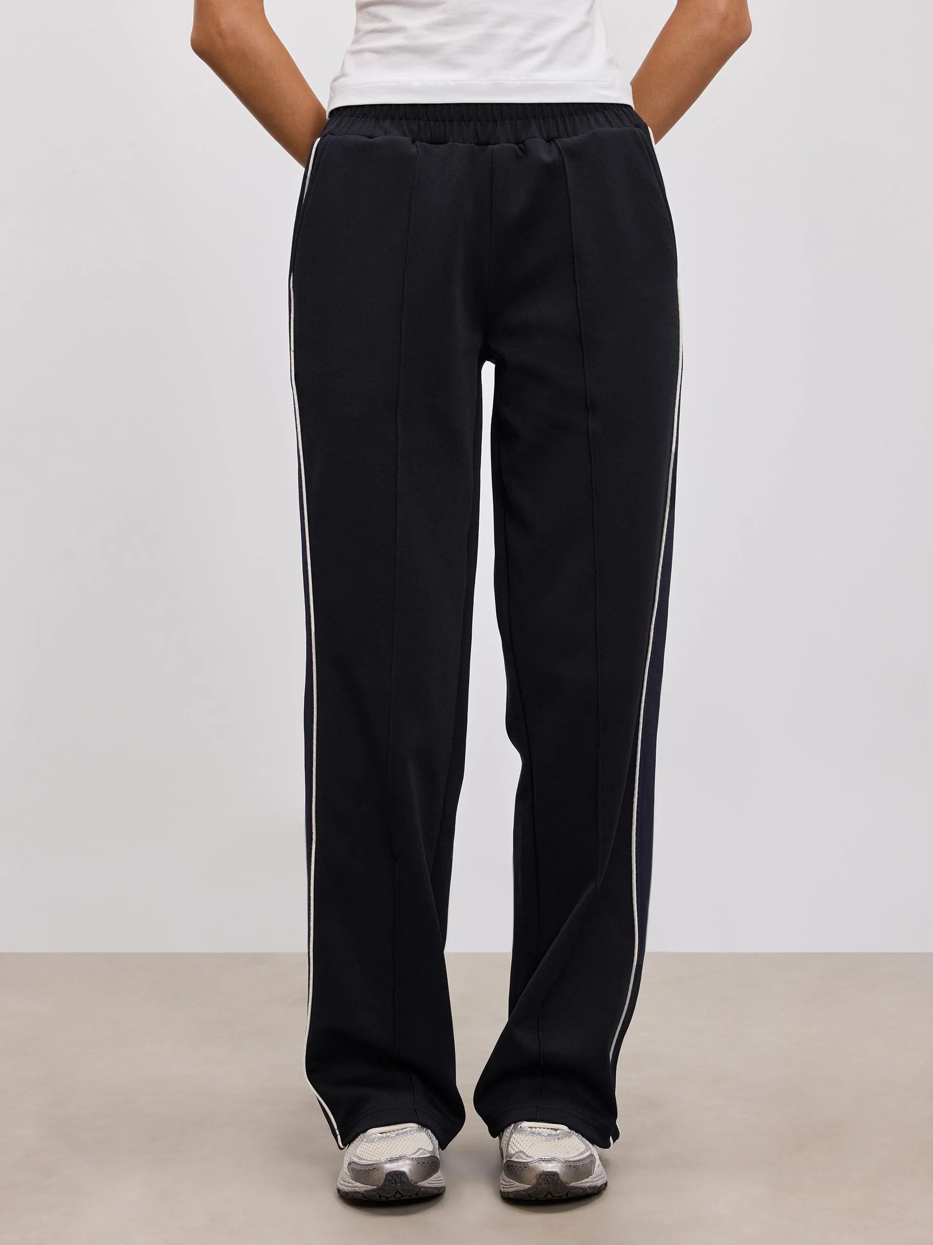Womens Piping Track Pant in Midnight Navy - Image 5