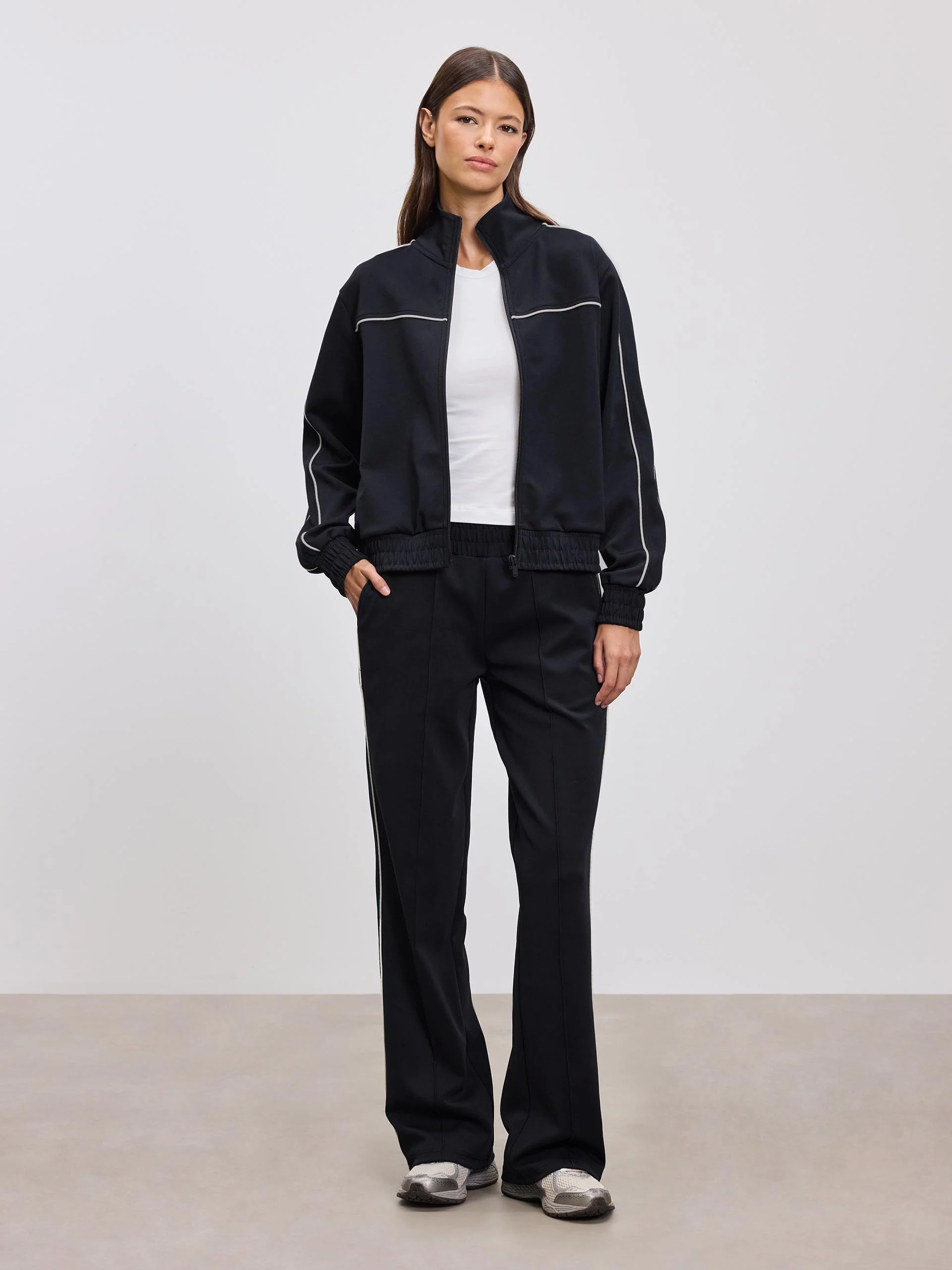 Womens Piping Track Pant in Midnight Navy - Image 7