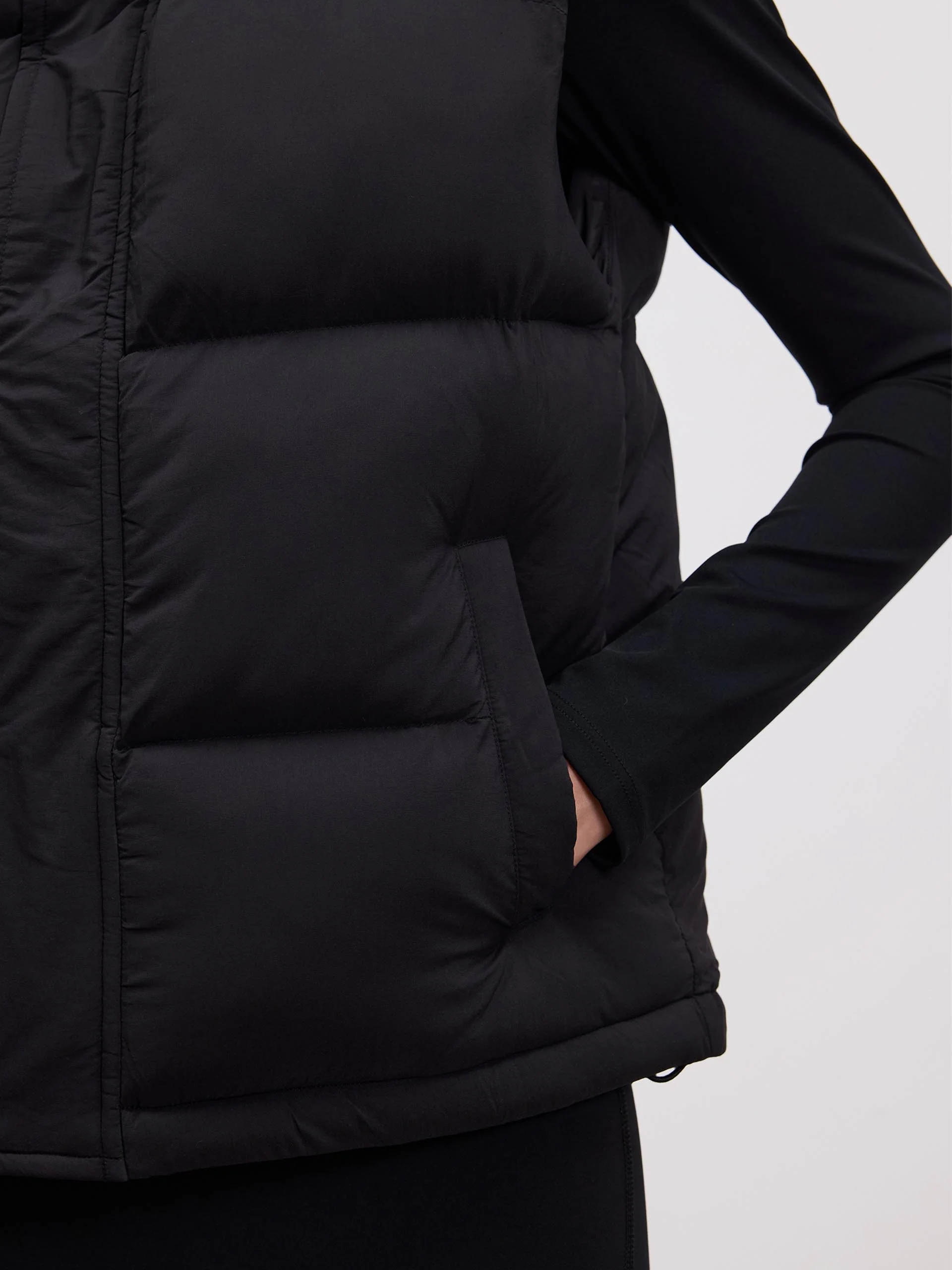 Womens Puffer Gilet in Black - Image 4