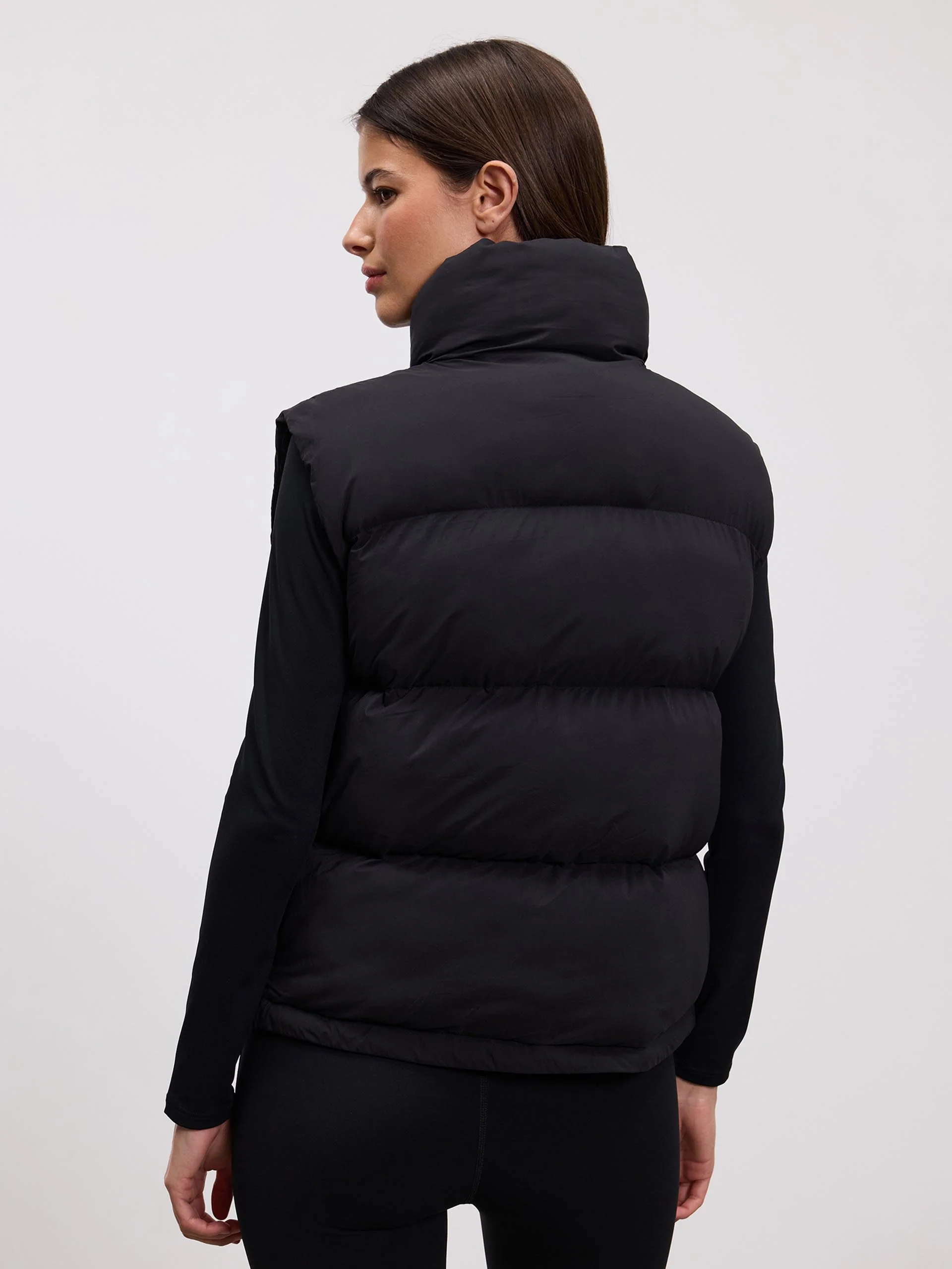 Womens Puffer Gilet in Black - Image 5