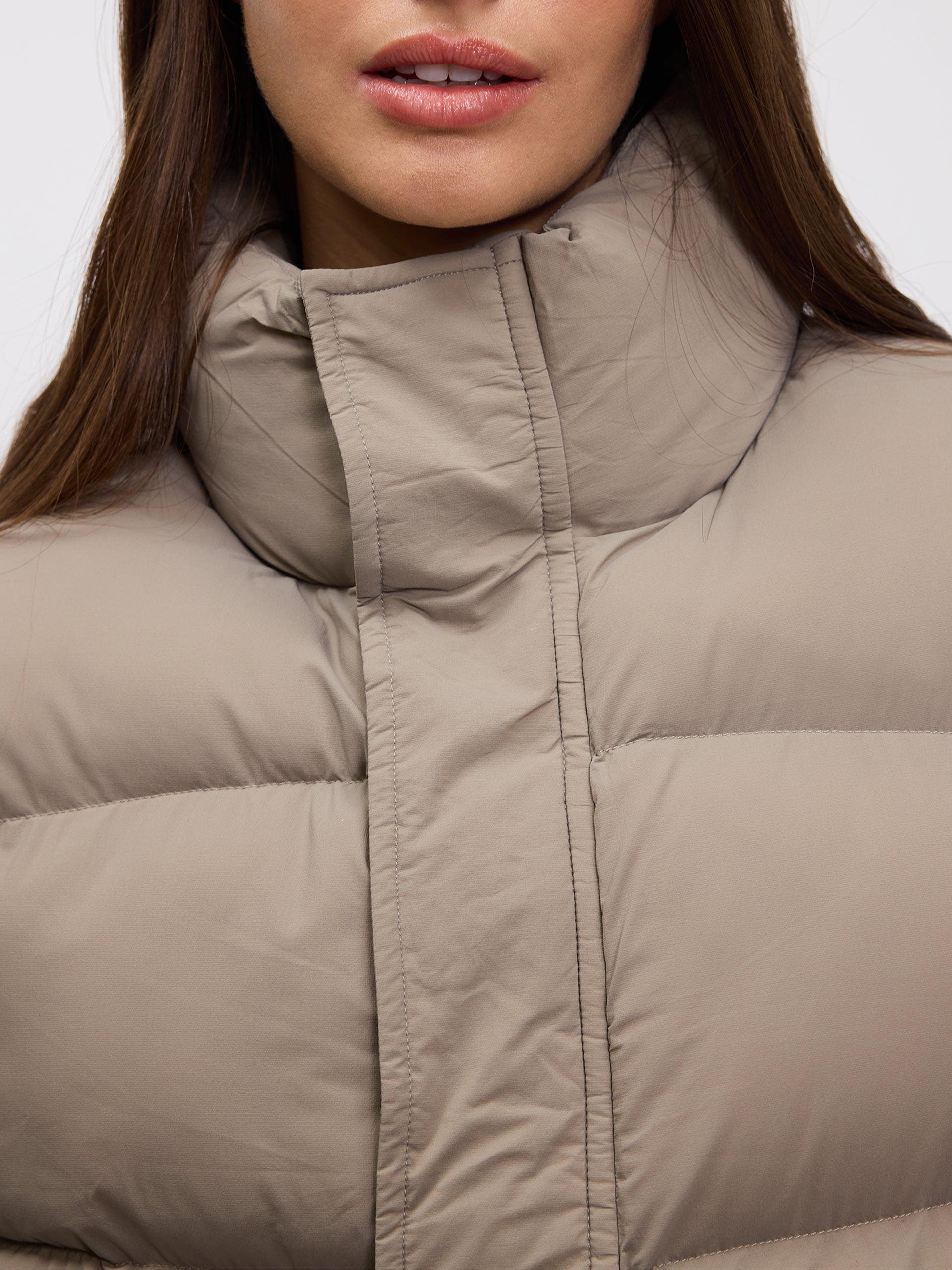 Womens Puffer Gilet in Stone - Image 5