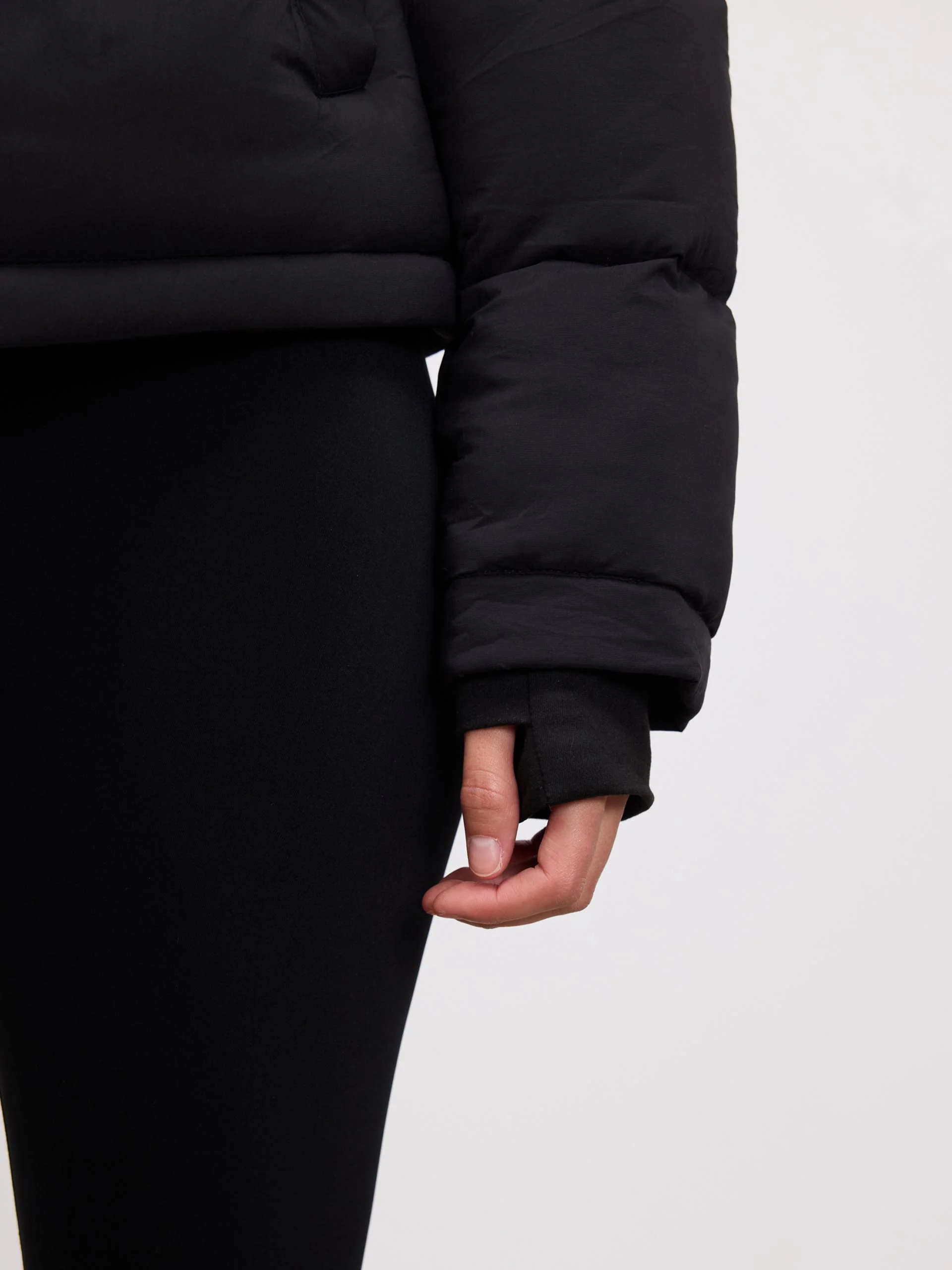 Womens Puffer Jacket in Black - Image 4