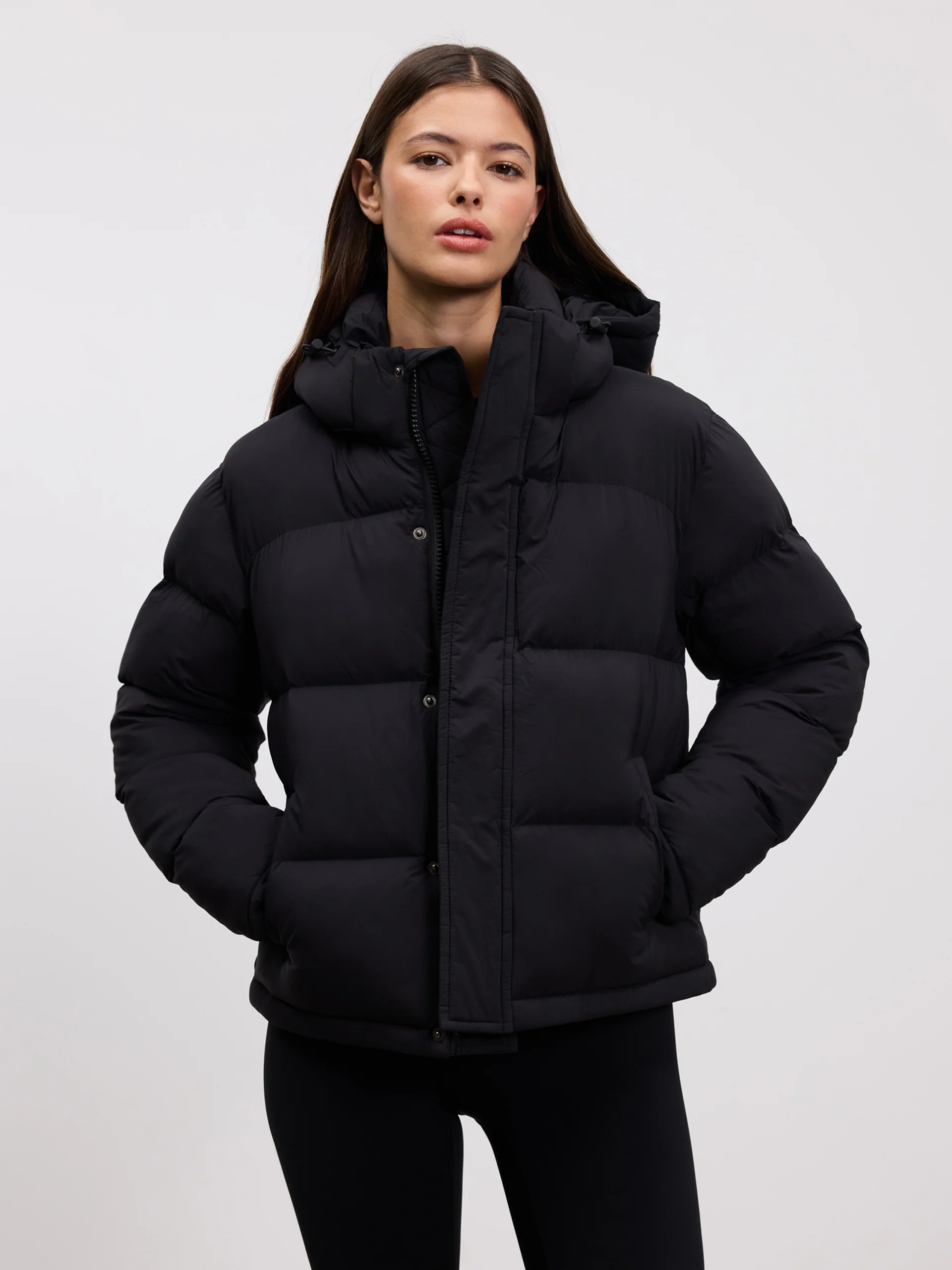 Womens Puffer Jacket in Black - Image 8