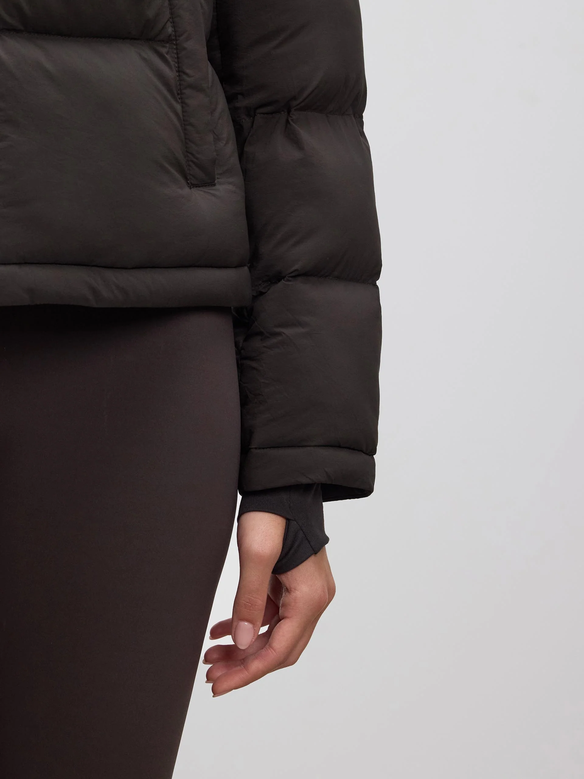 Womens Puffer Jacket in Brown - Image 3