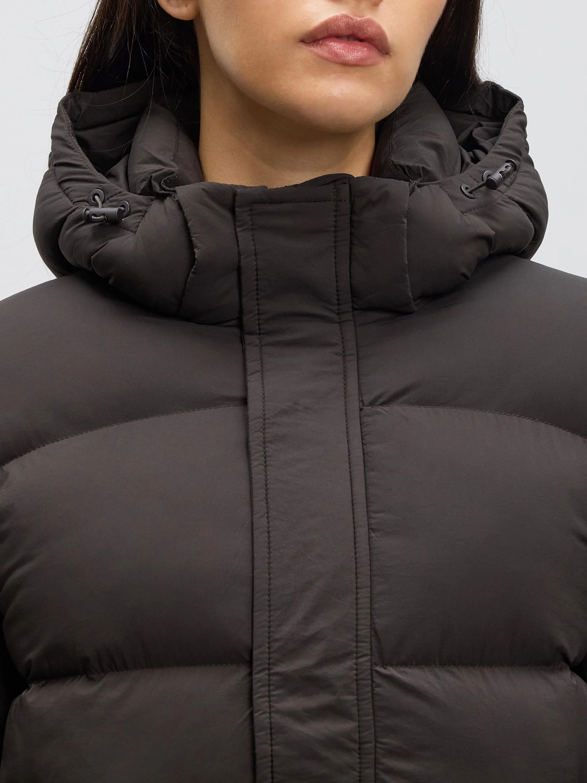 Womens Puffer Jacket in Brown - Image 4