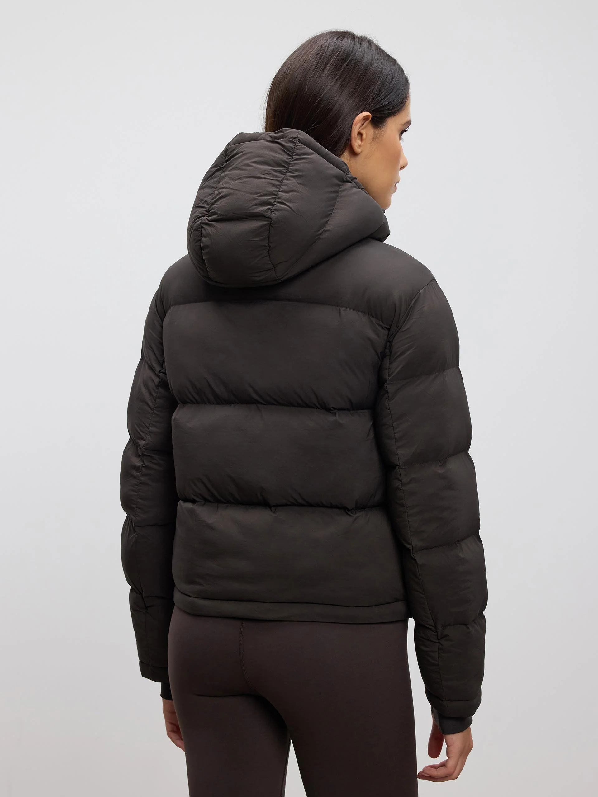 Womens Puffer Jacket in Brown - Image 5