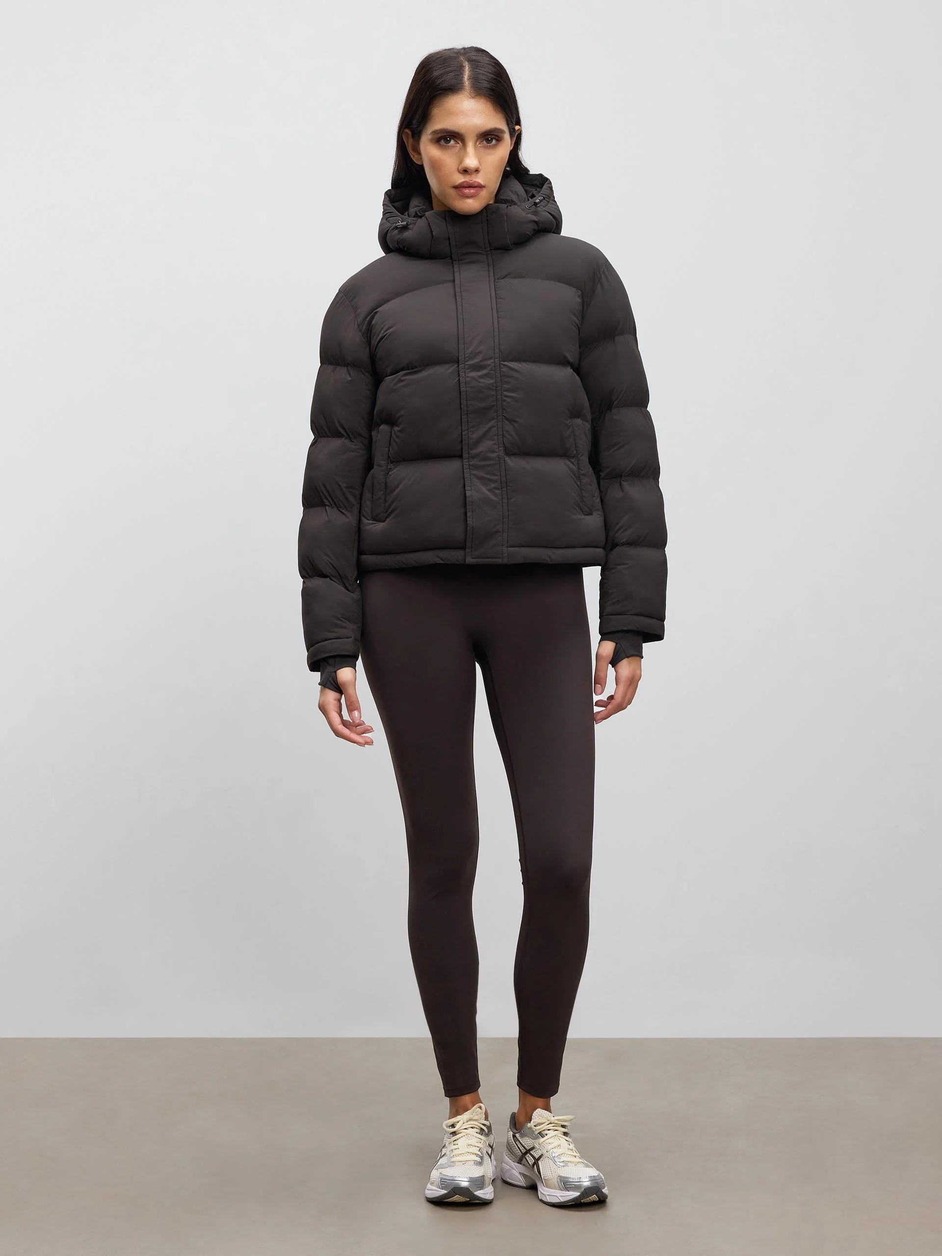 Womens Puffer Jacket in Brown - Image 7