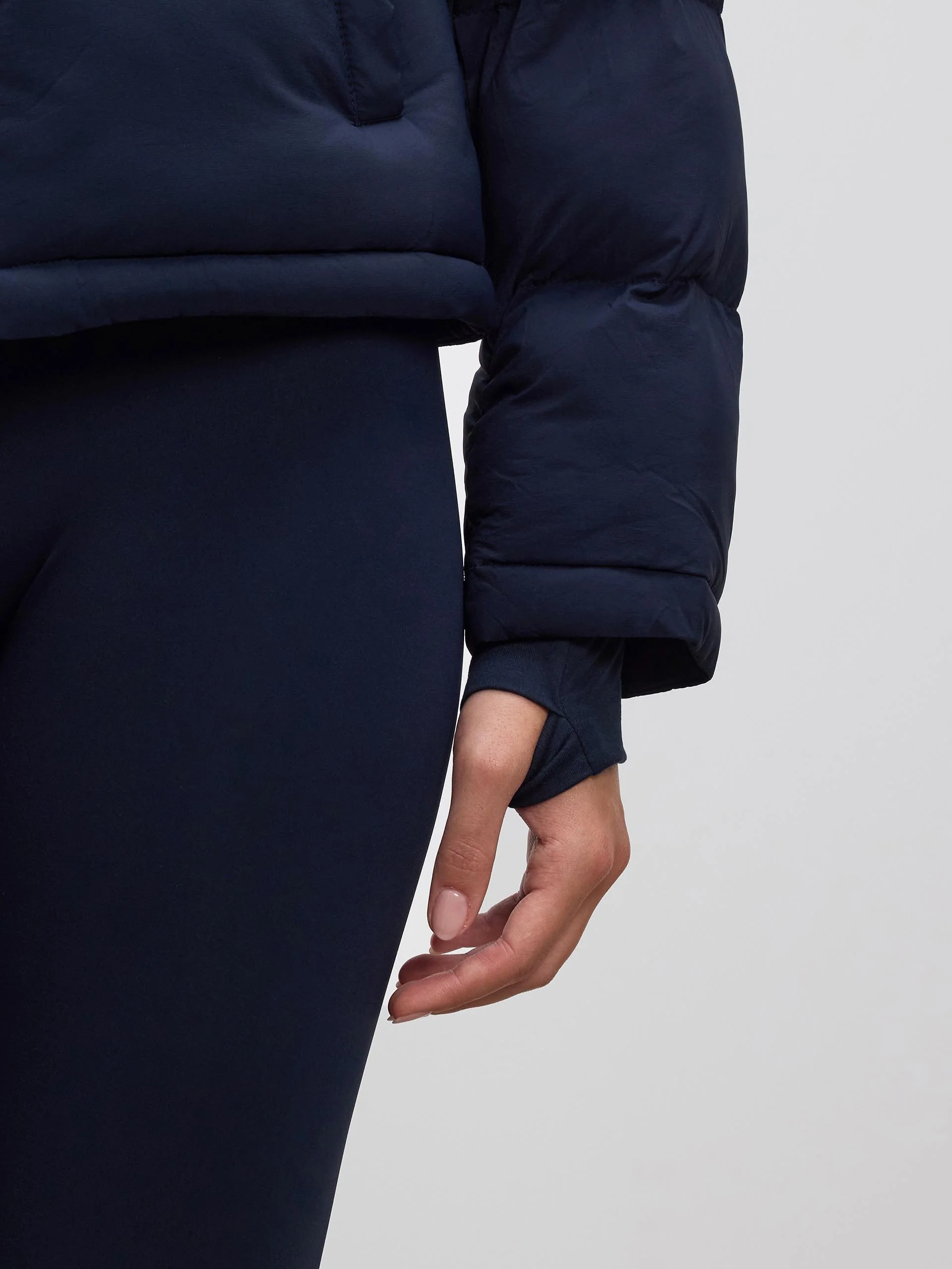 Womens Puffer Jacket in Navy - Image 4