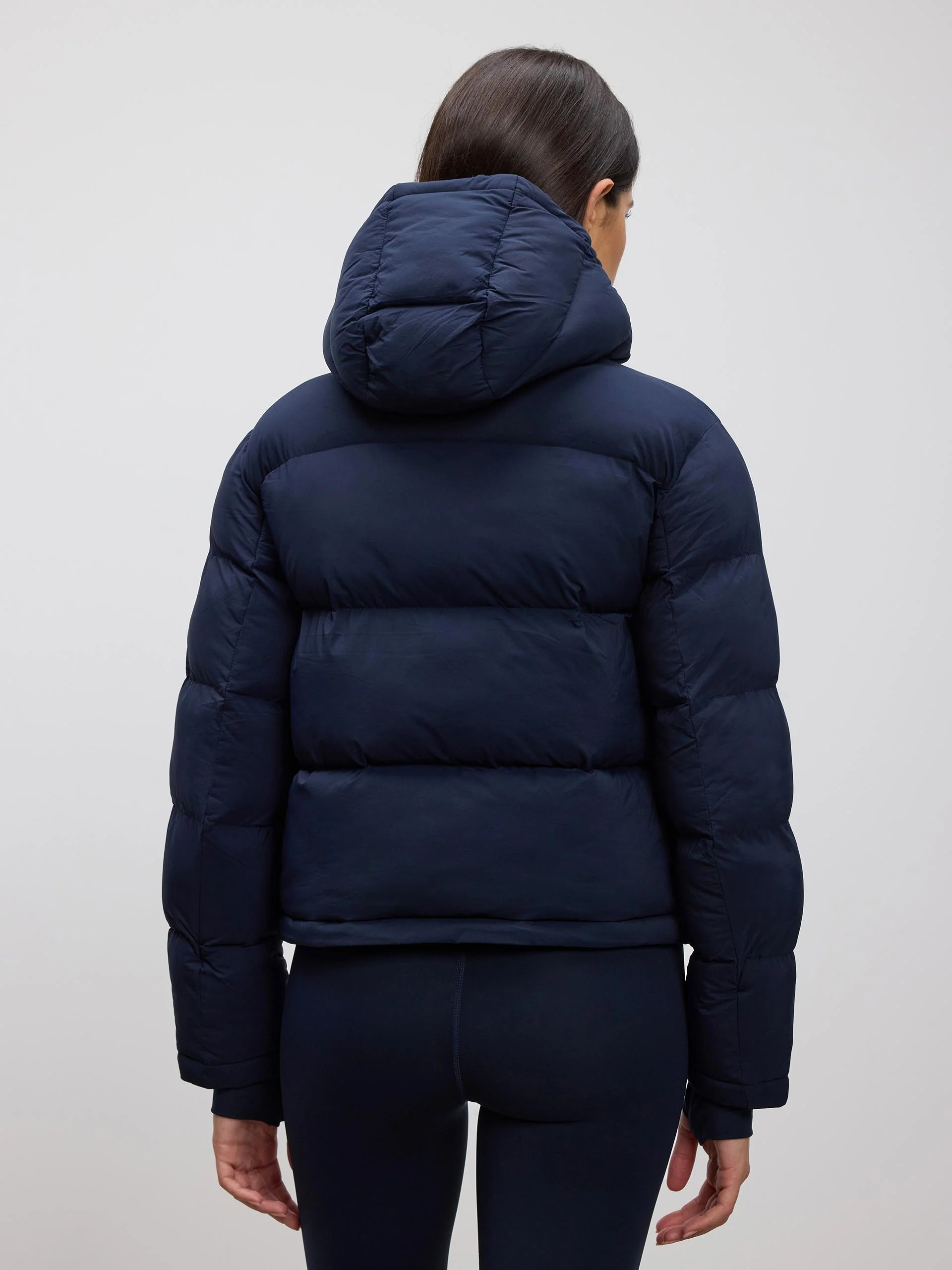 Womens Puffer Jacket in Navy - Image 7