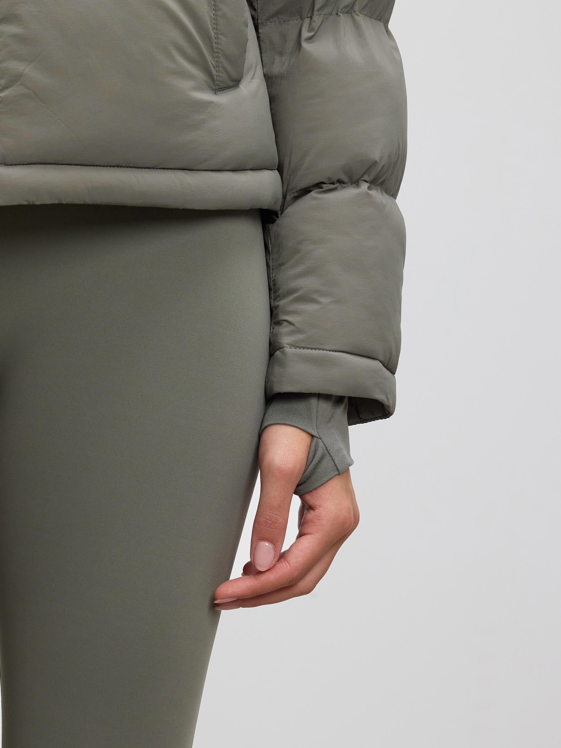 Womens Puffer Jacket in Sage - Image 3