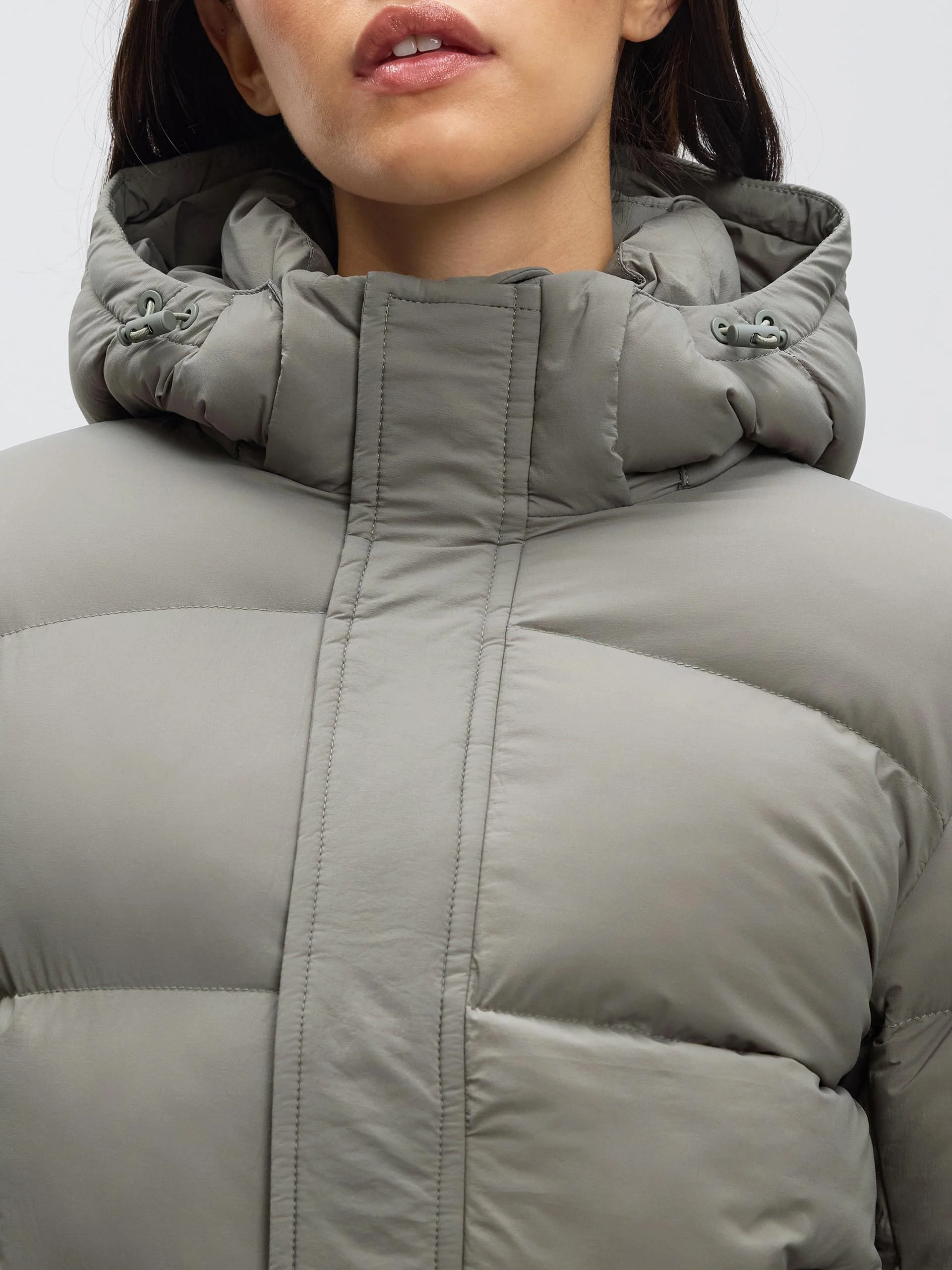 Womens Puffer Jacket in Sage - Image 4