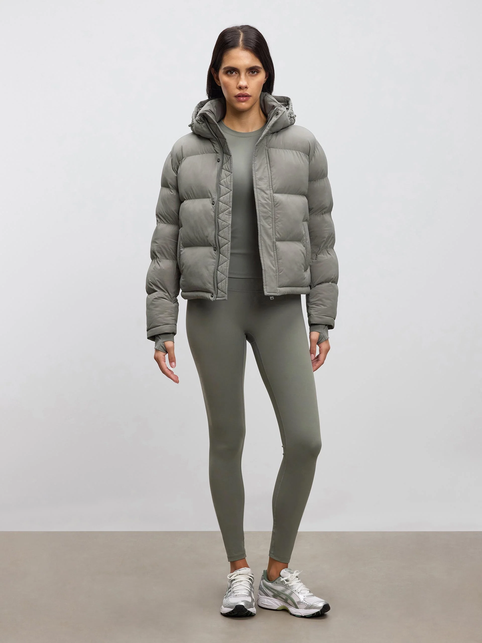Womens Puffer Jacket in Sage - Image 8