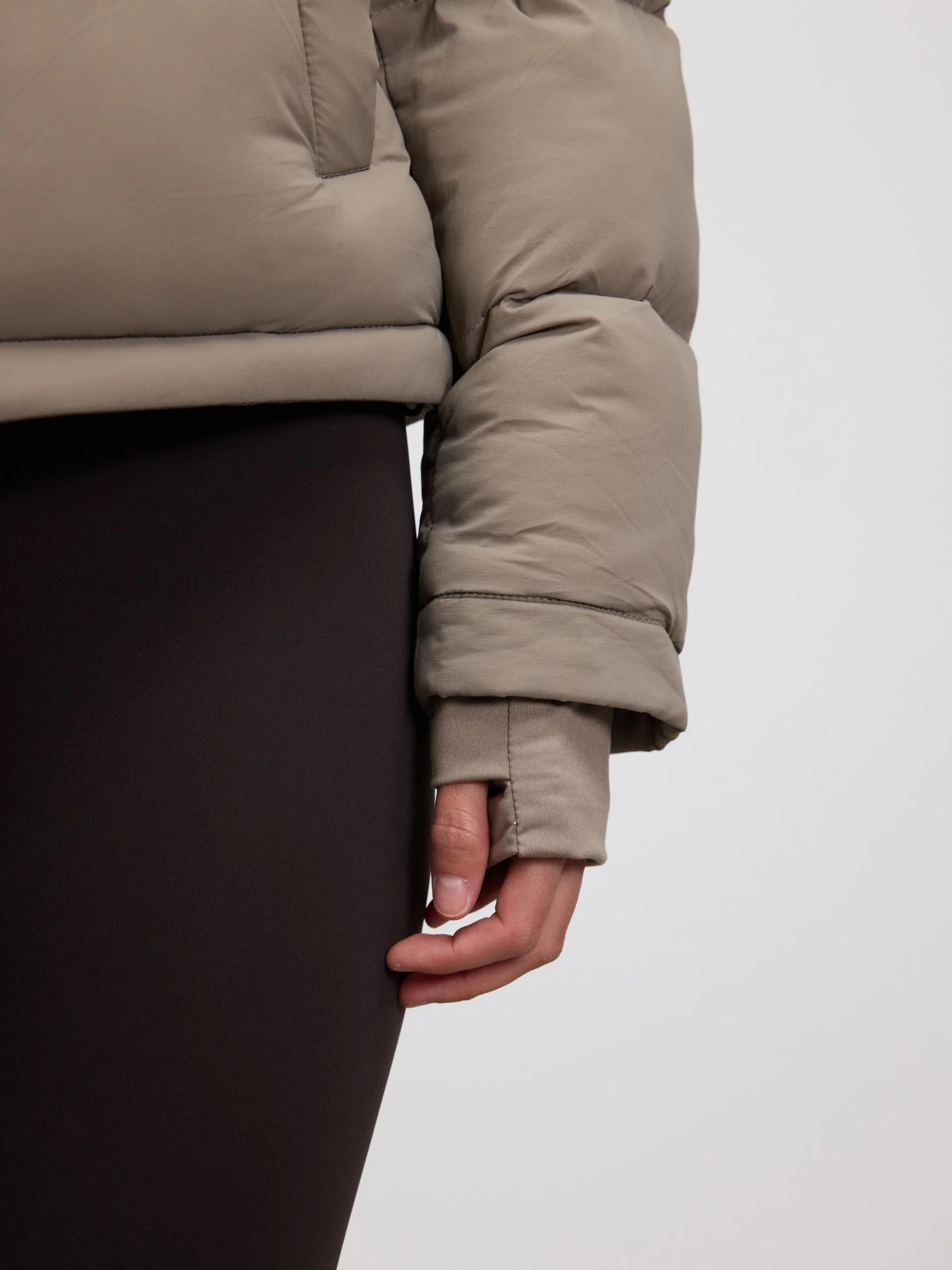 Womens Puffer Jacket in Stone - Image 6