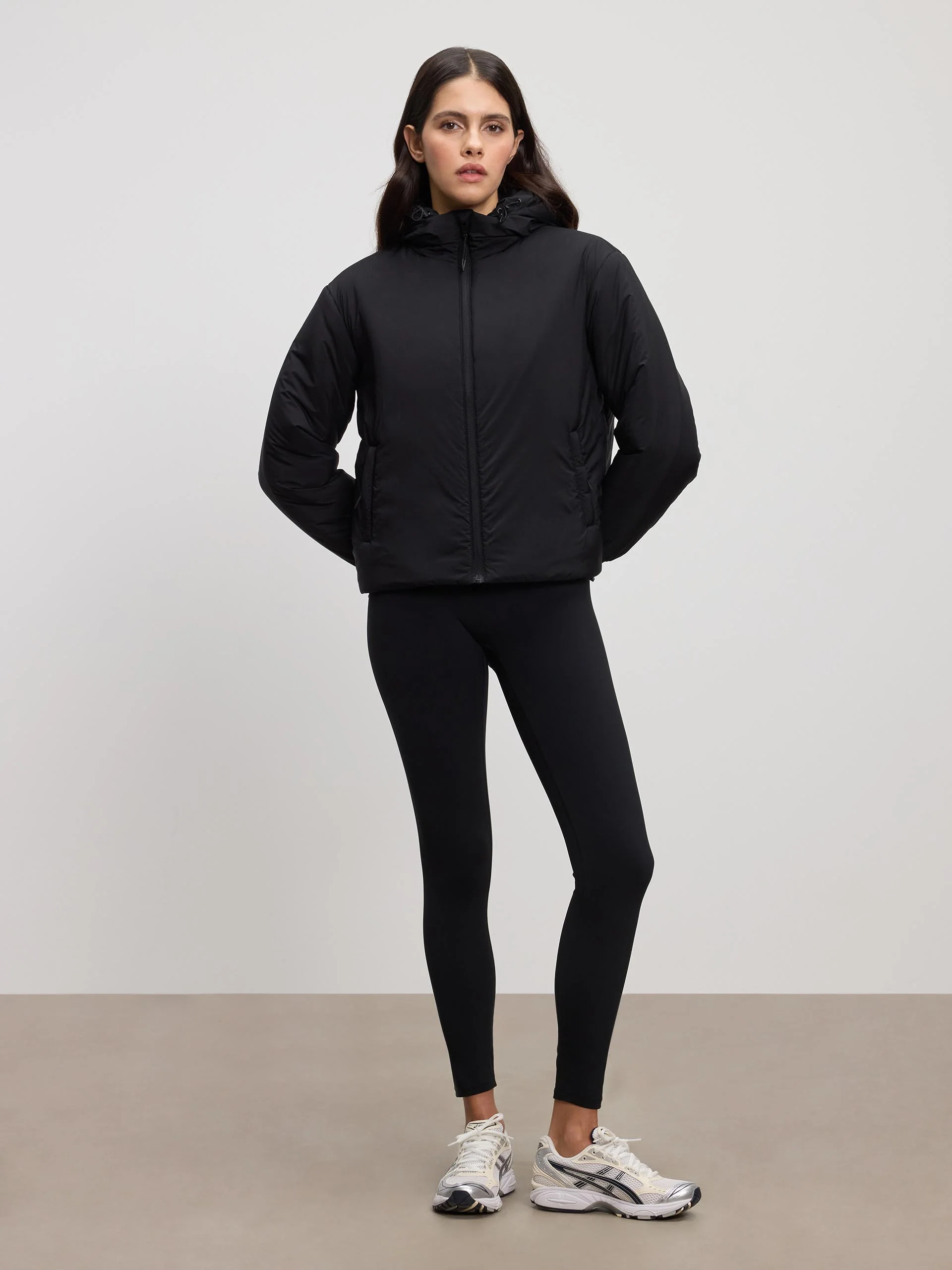 Womens Puffer Windbreaker in Black - Image 2