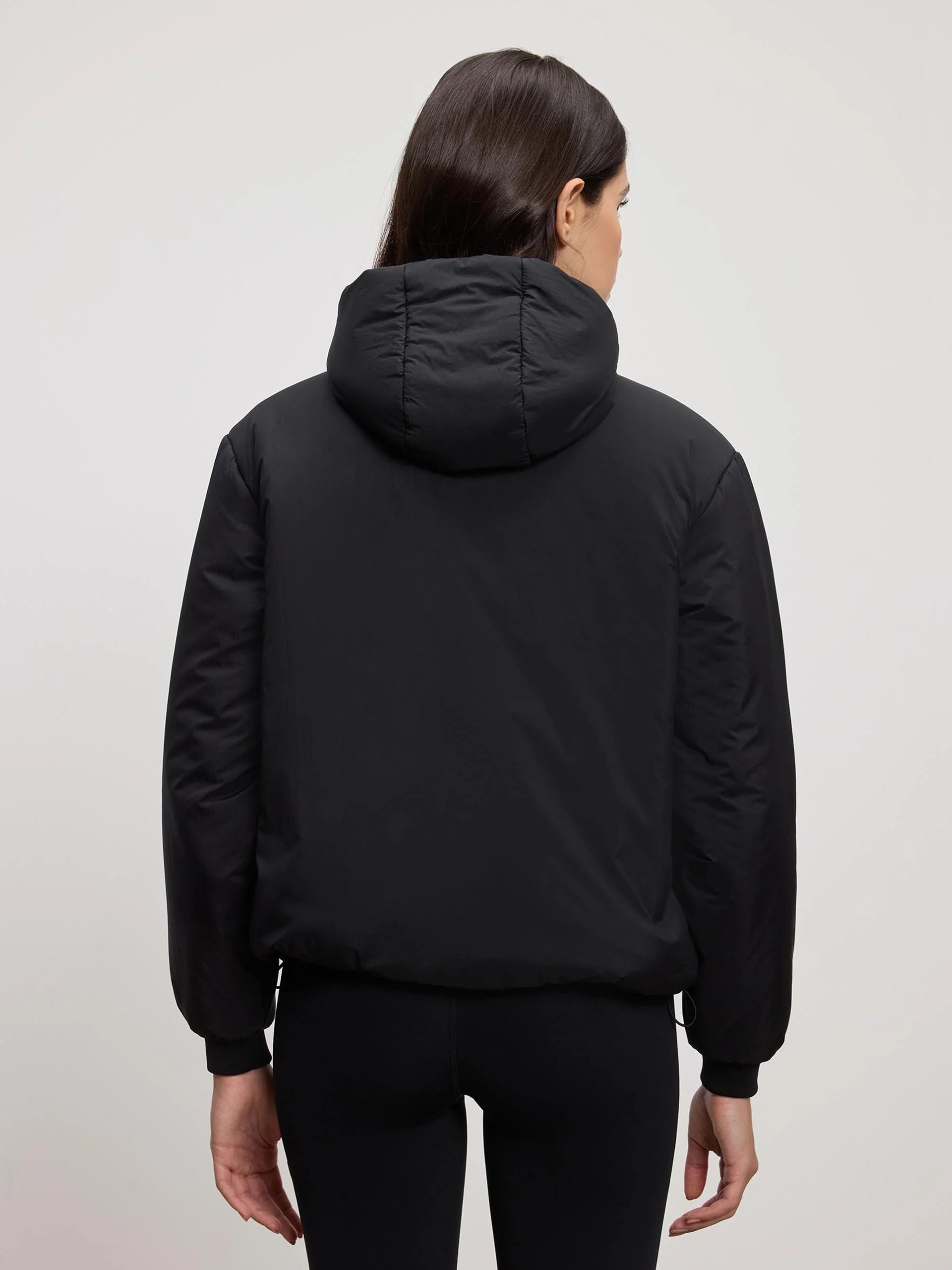 Womens Puffer Windbreaker in Black - Image 4