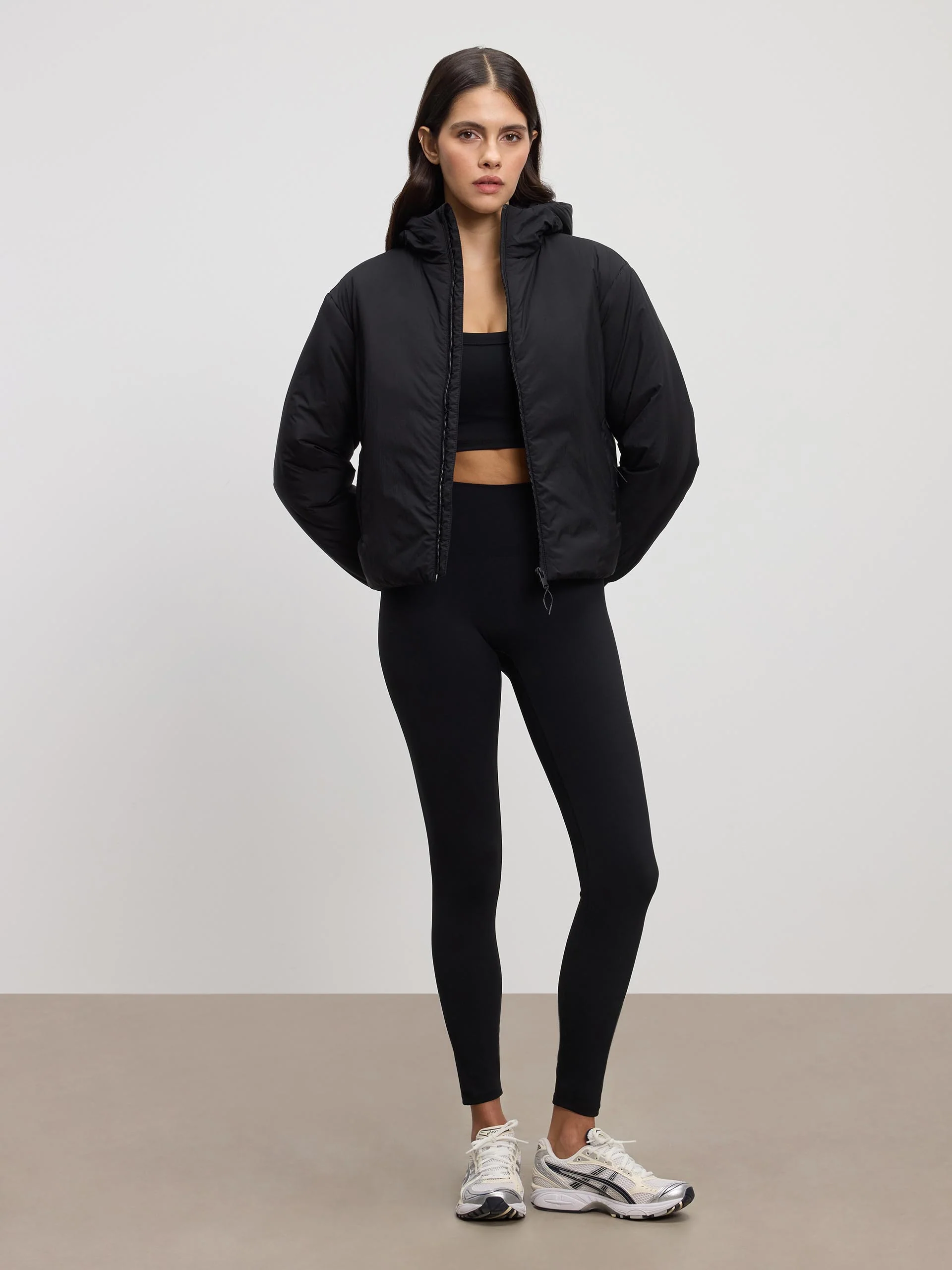 Womens Puffer Windbreaker in Black - Image 7