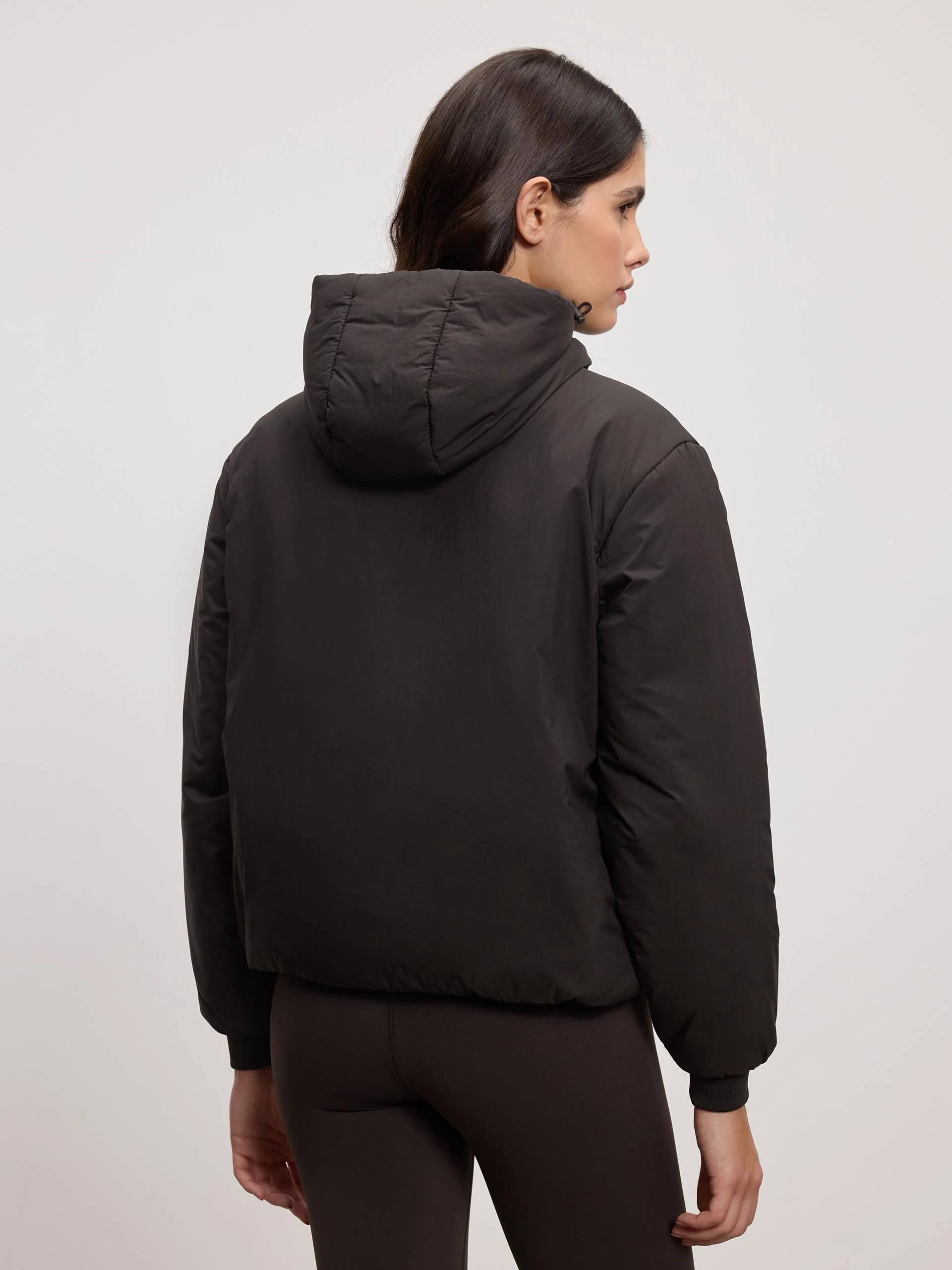 Womens Puffer Windbreaker in Brown - Image 4