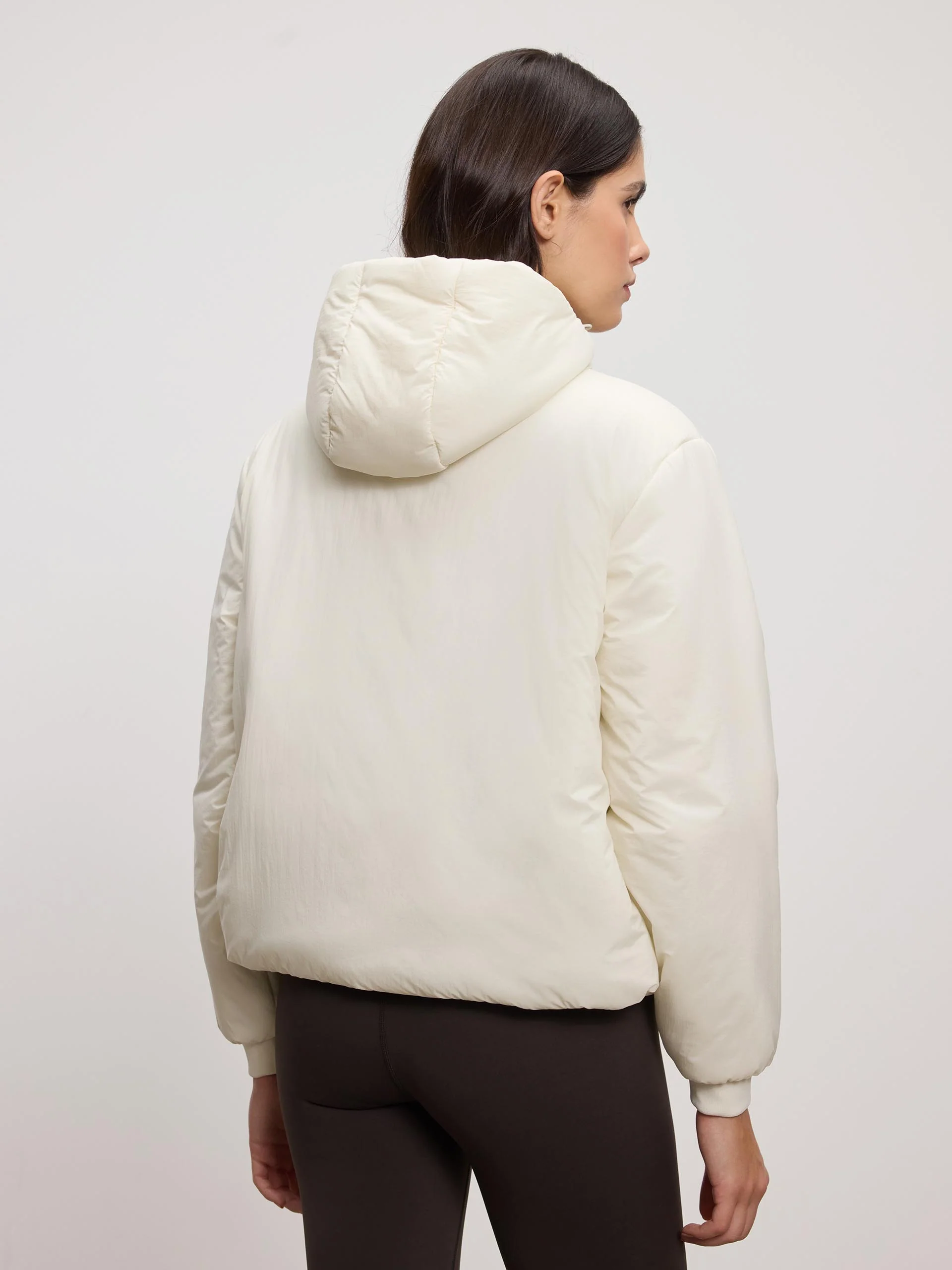 Womens Puffer Windbreaker in Ecru - Image 4
