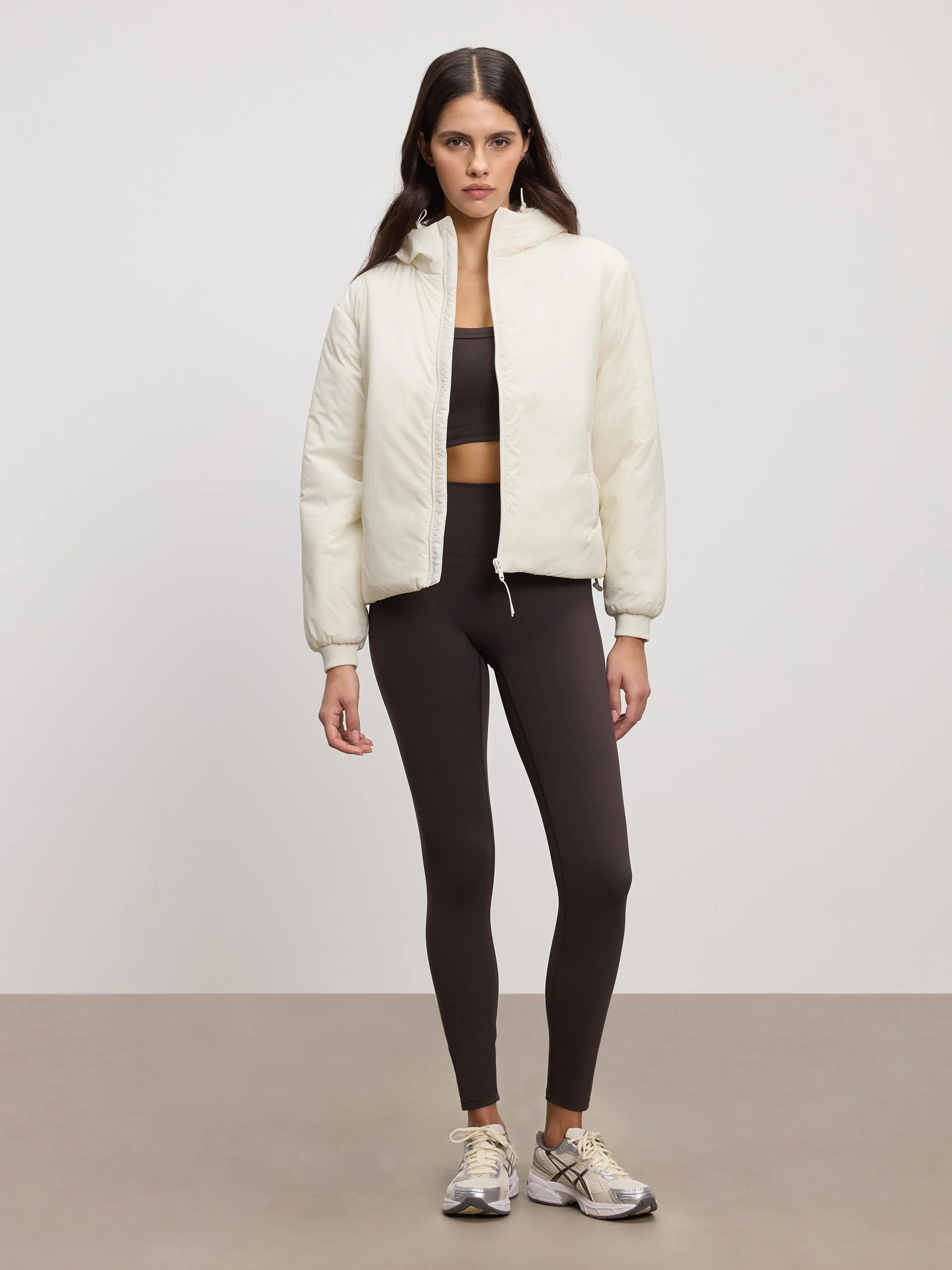 Womens Puffer Windbreaker in Ecru - Image 6