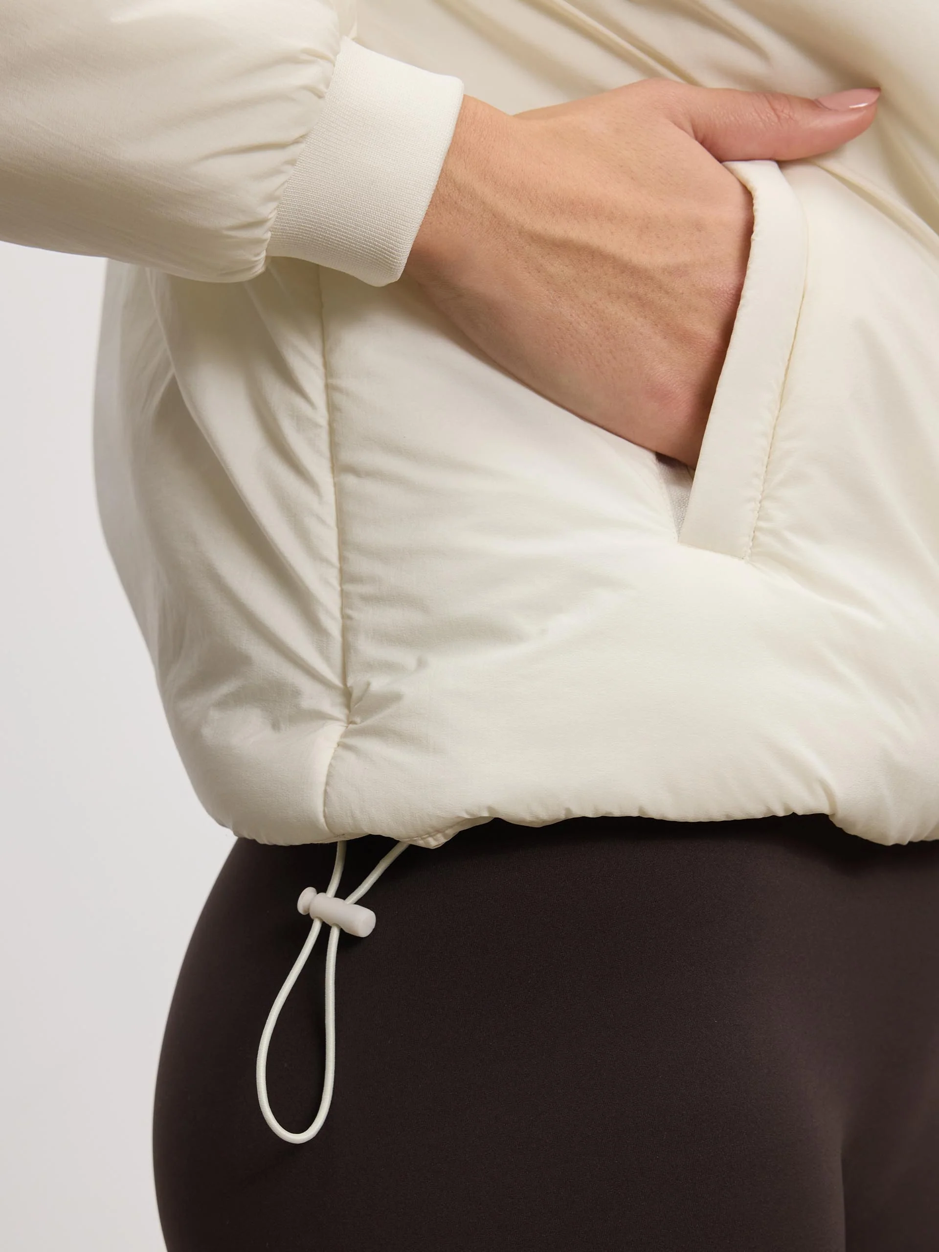 Womens Puffer Windbreaker in Ecru - Image 7