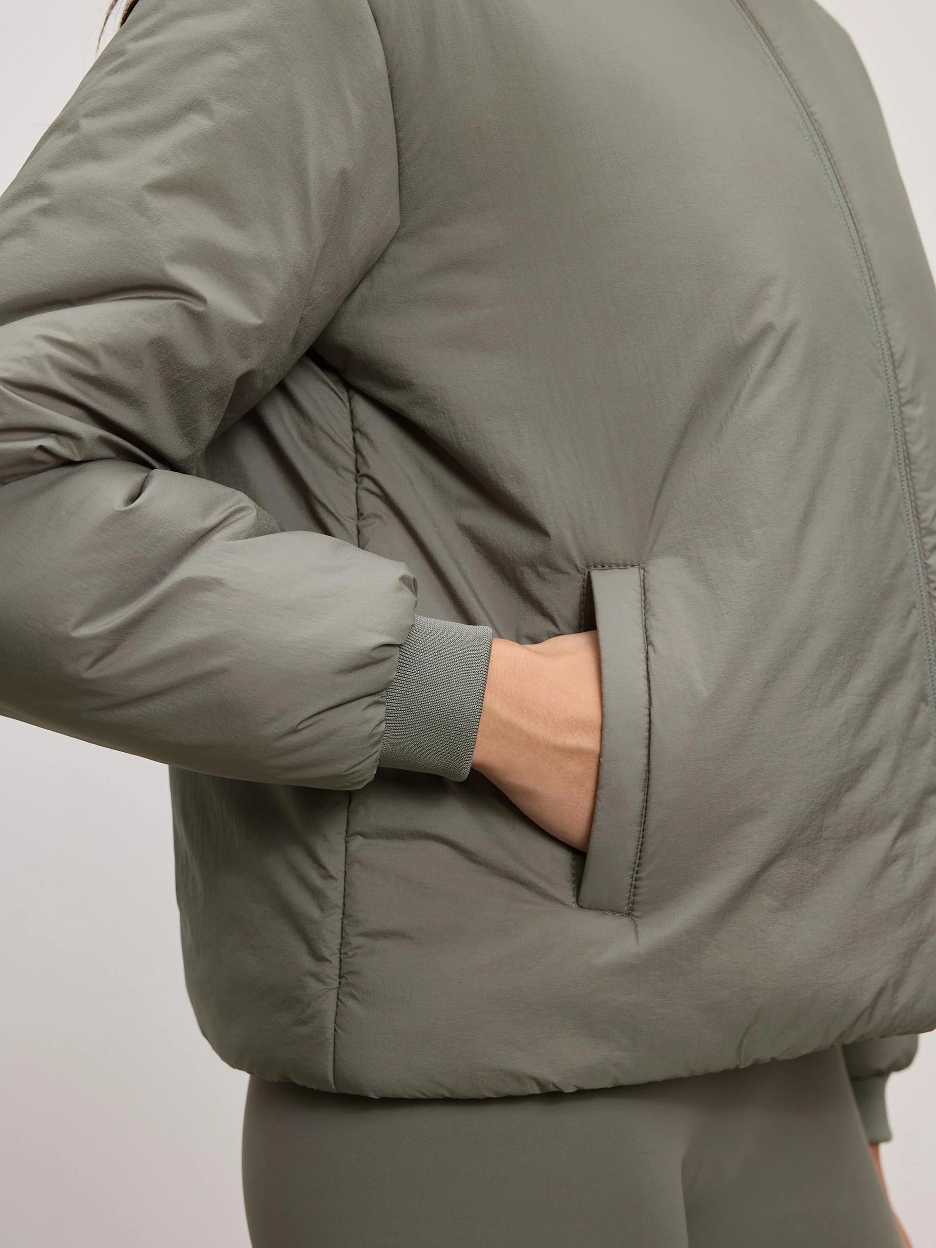 Womens Puffer Windbreaker in Sage - Image 4