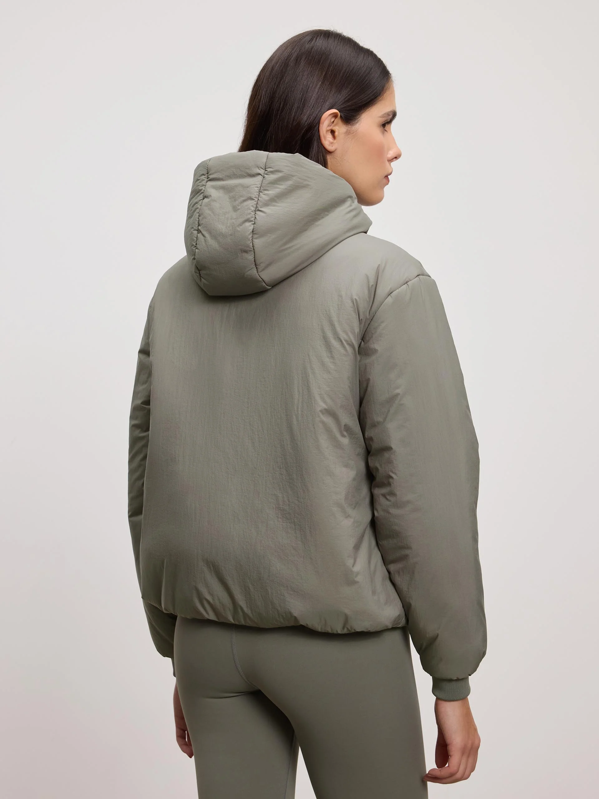 Womens Puffer Windbreaker in Sage - Image 5