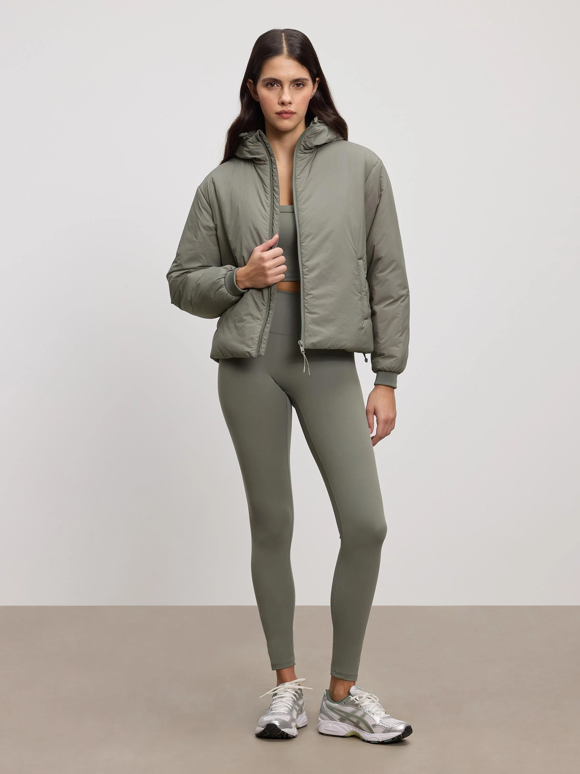 Womens Puffer Windbreaker in Sage - Image 6