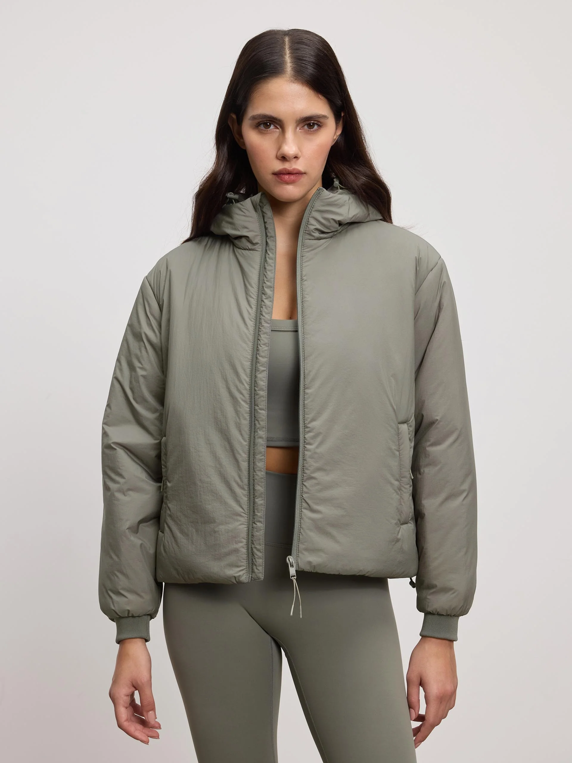 Womens Puffer Windbreaker in Sage - Image 7