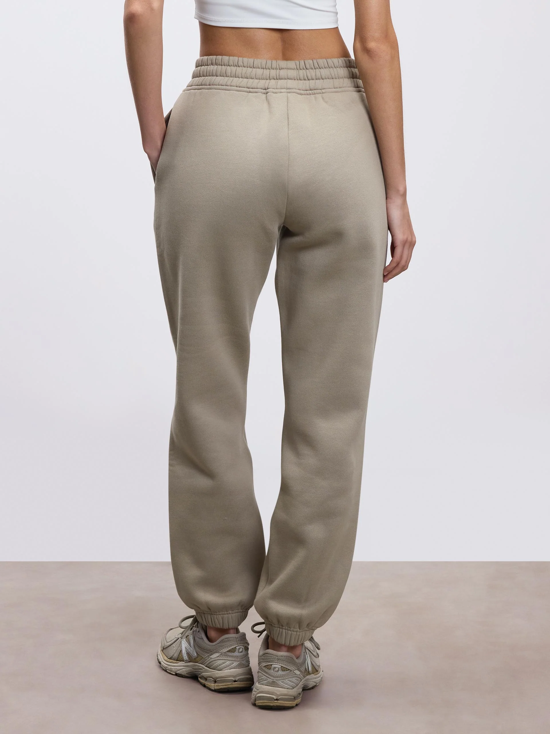 Womens Relaxed Cuffed Jogger in Stone - Image 3