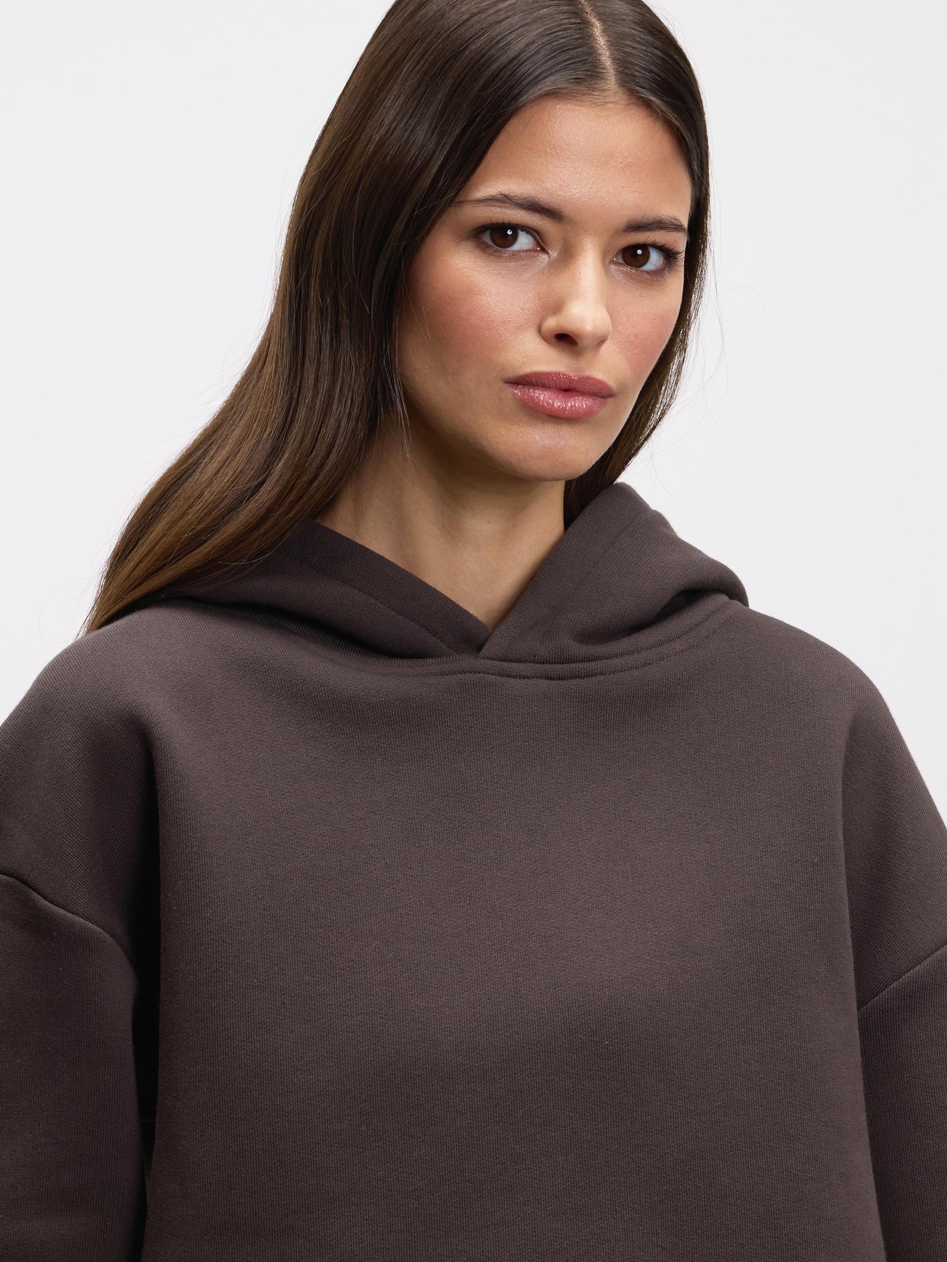 Womens Relaxed Hoodie in Brown - Image 7