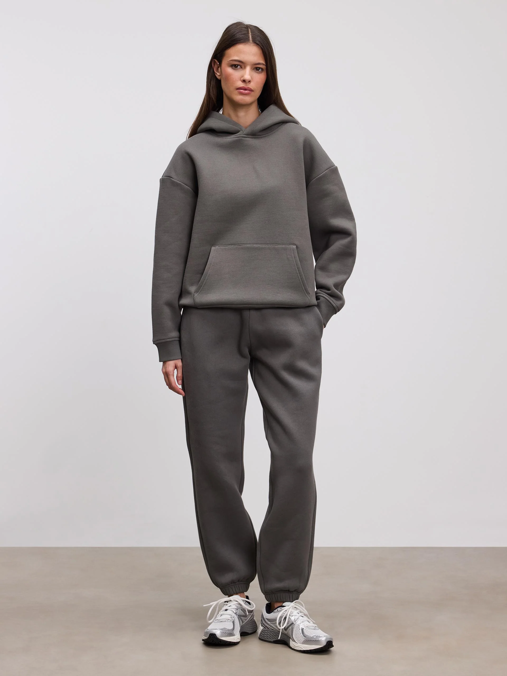 Womens Relaxed Hoodie in Grey - Image 3