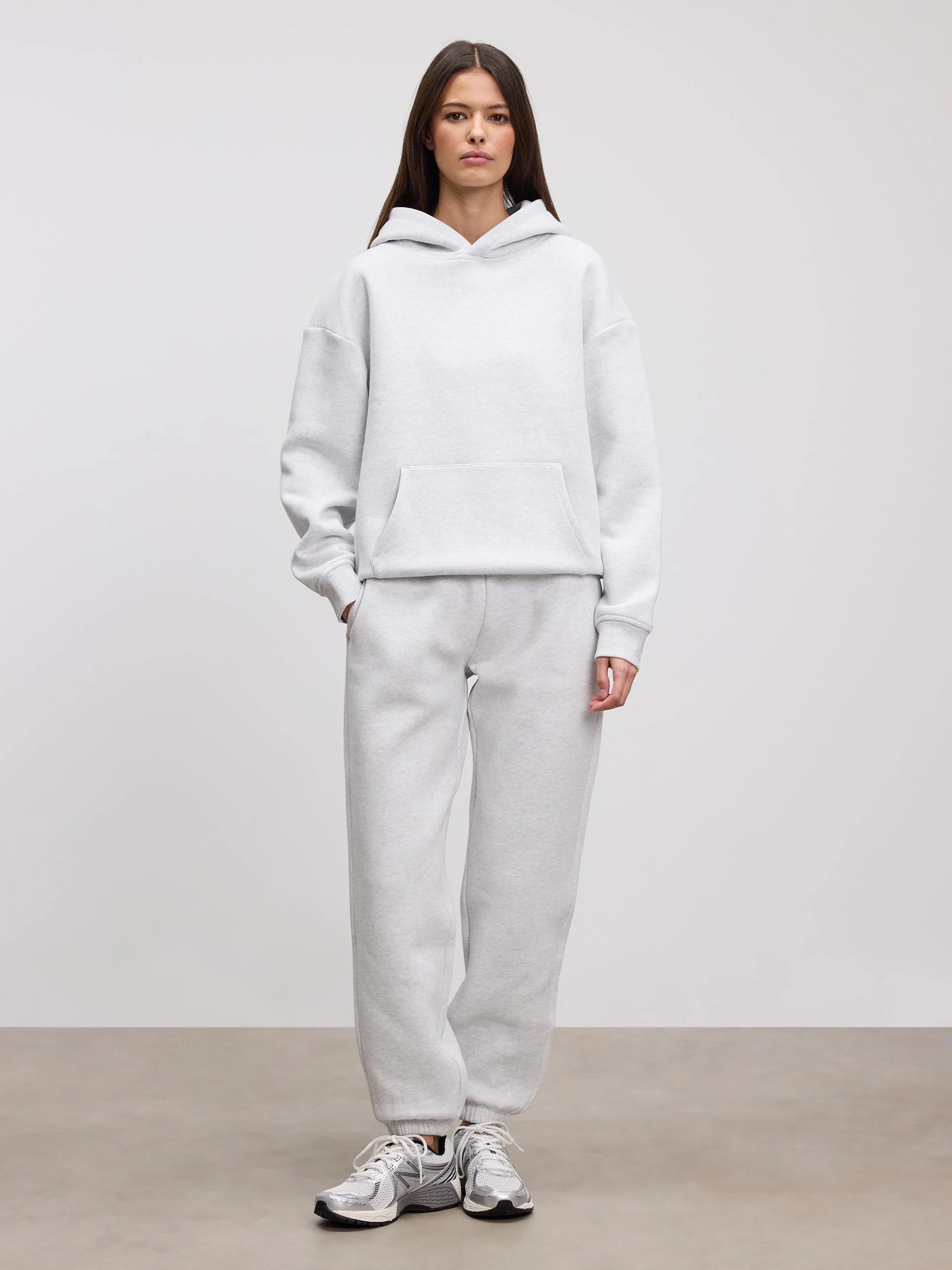 Womens Relaxed Hoodie in Marl Grey - Image 3