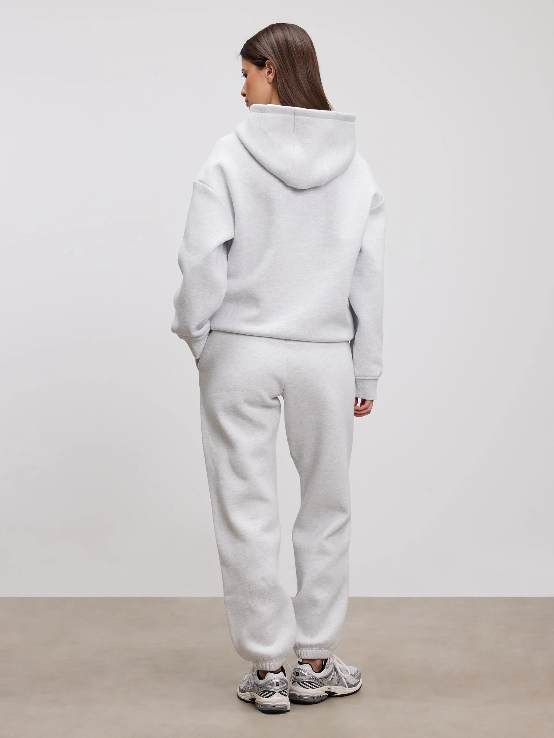 Womens Relaxed Hoodie in Marl Grey - Image 4