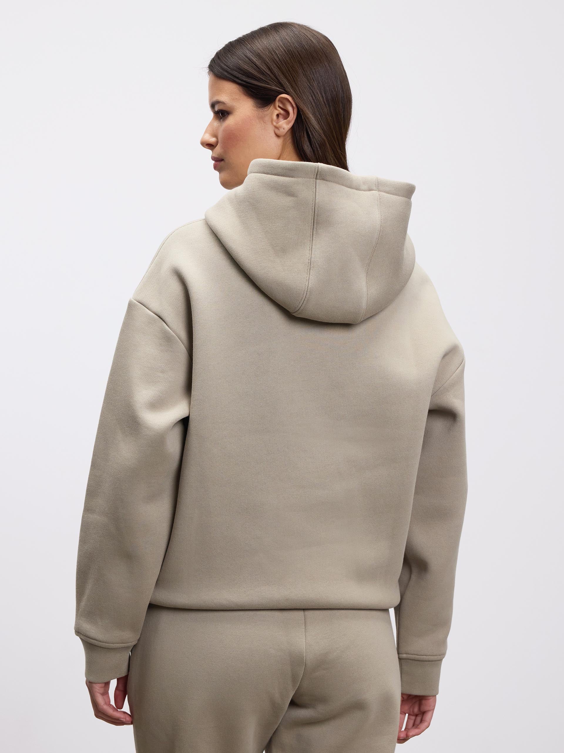 Womens Relaxed Hoodie in Stone - Image 4
