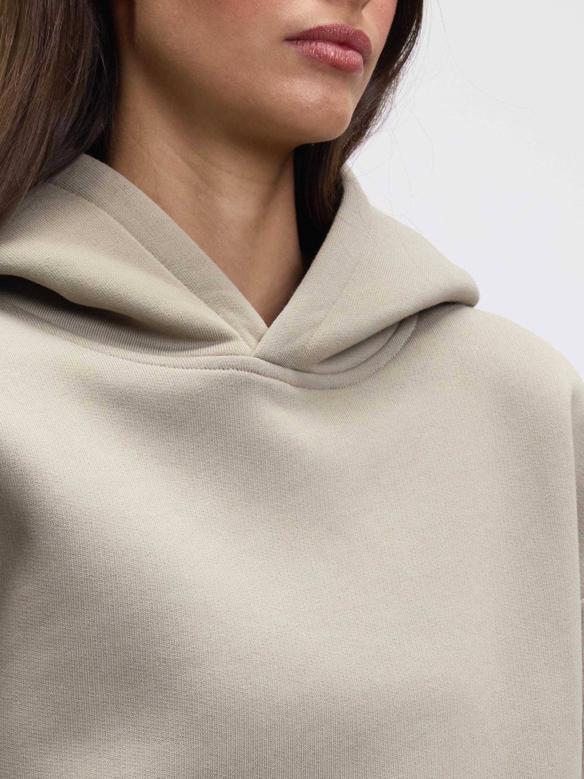 Womens Relaxed Hoodie in Stone - Image 5