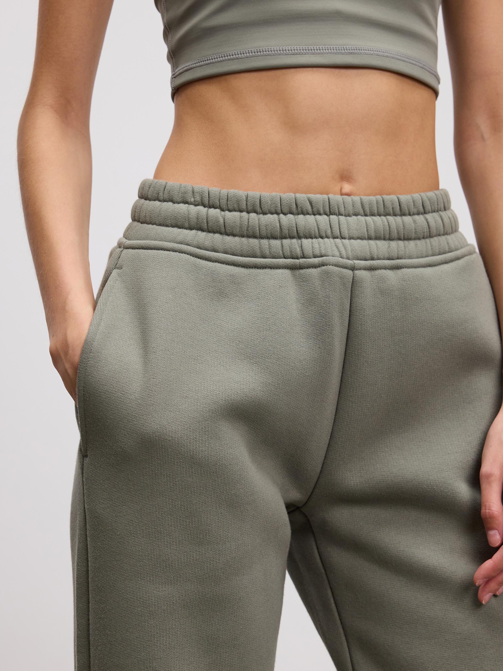 Womens Relaxed Straight Leg Jogger in Sage - Image 4
