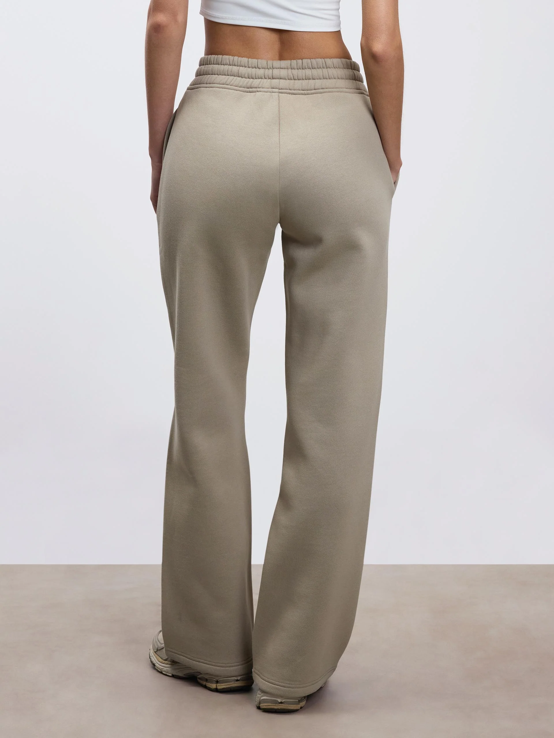 Womens Relaxed Straight Leg Jogger in Stone - Image 3