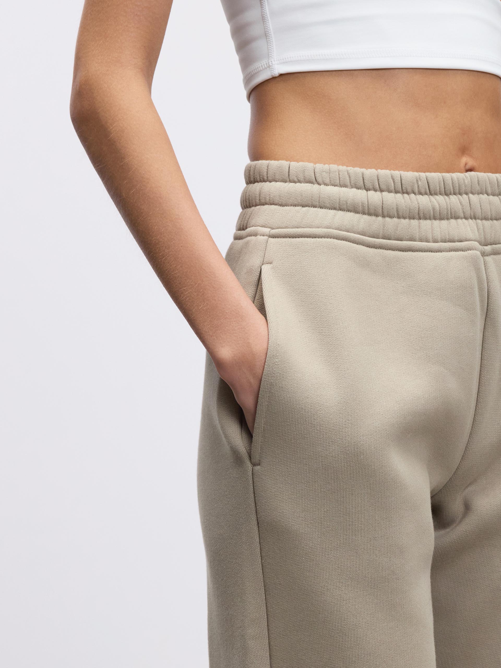 Womens Relaxed Straight Leg Jogger in Stone - Image 4