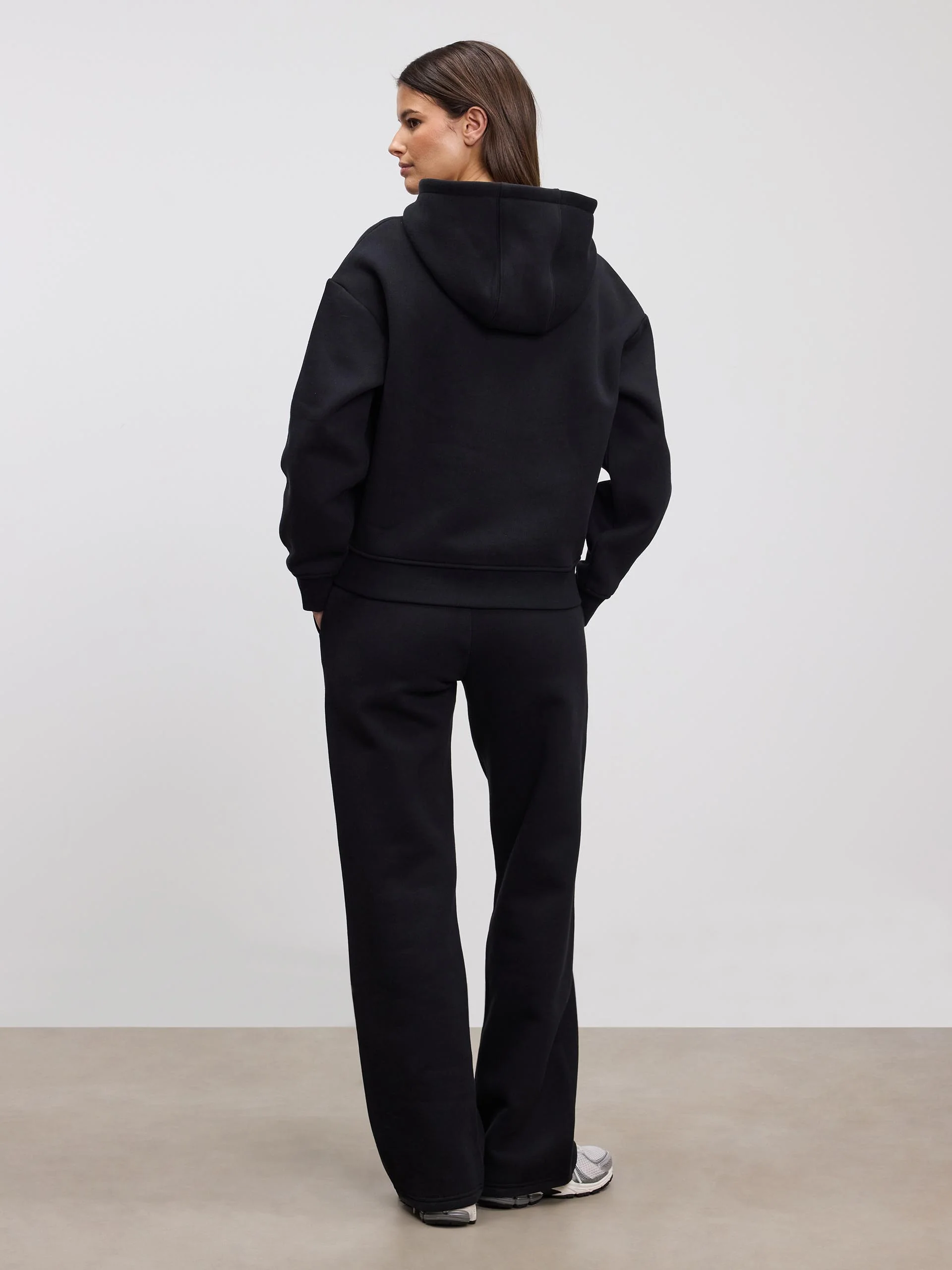 Womens Relaxed Zip Hoodie in Black - Image 3