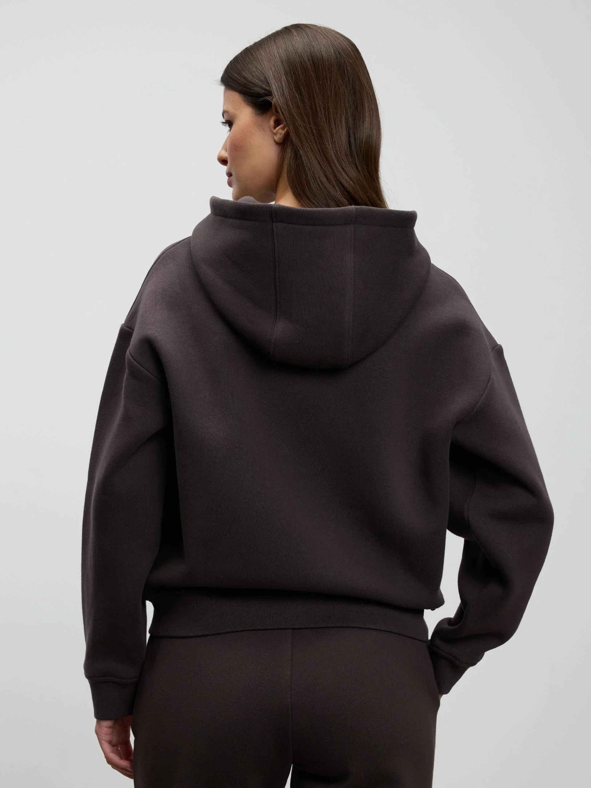 Womens Relaxed Zip Hoodie in Brown - Image 5