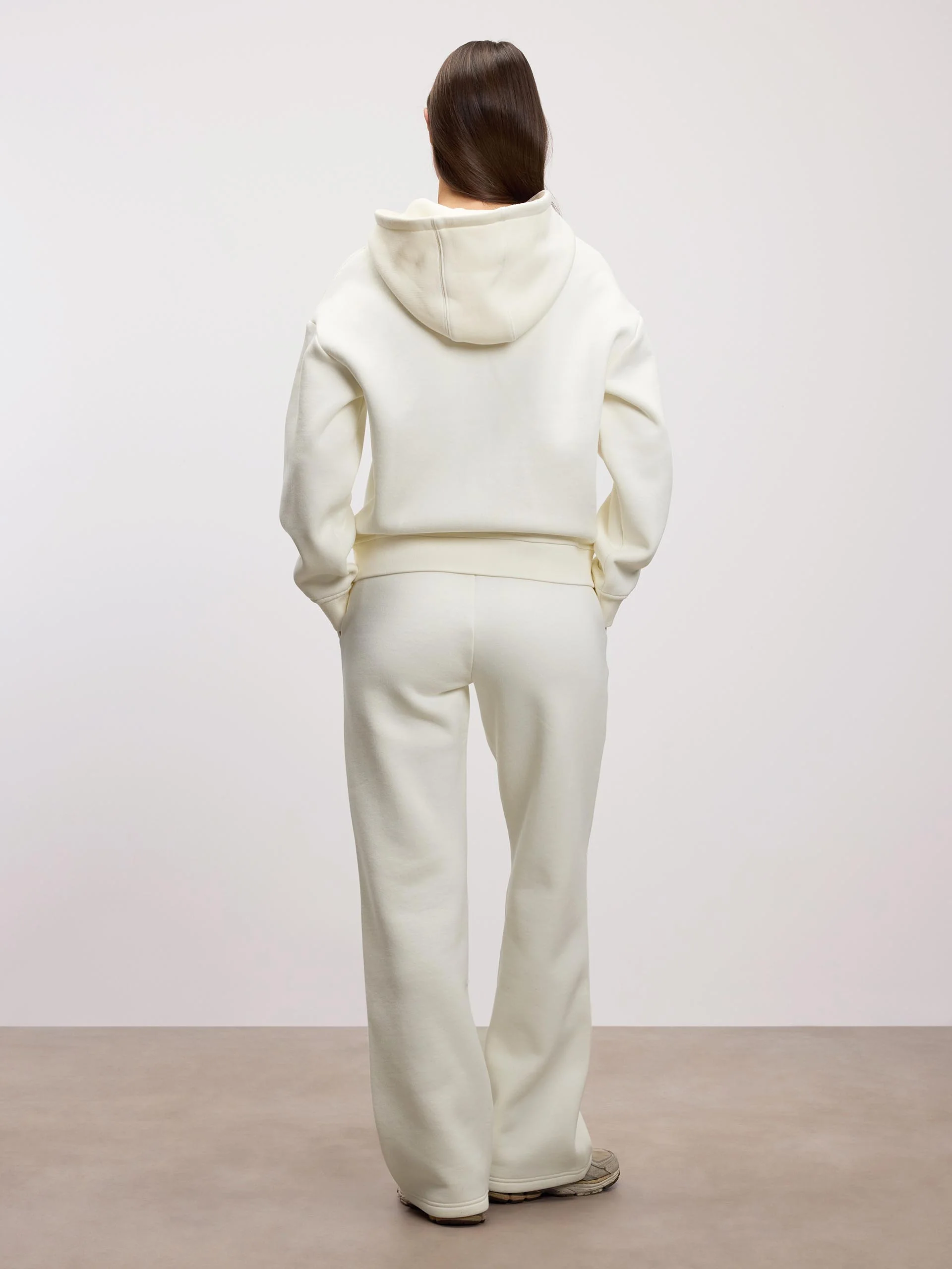 Womens Relaxed Zip Hoodie in Ecru - Image 3