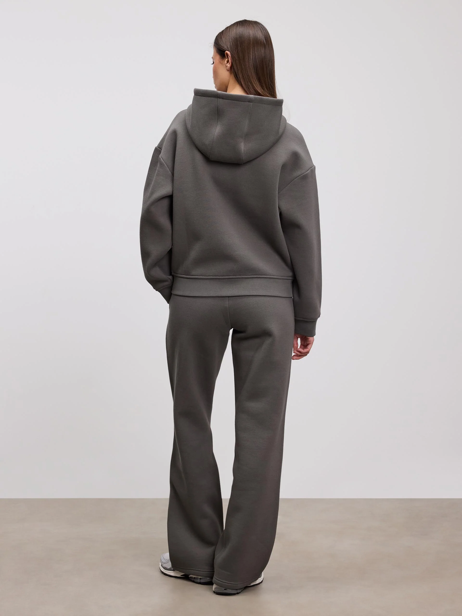 Womens Relaxed Zip Hoodie in Grey - Image 3