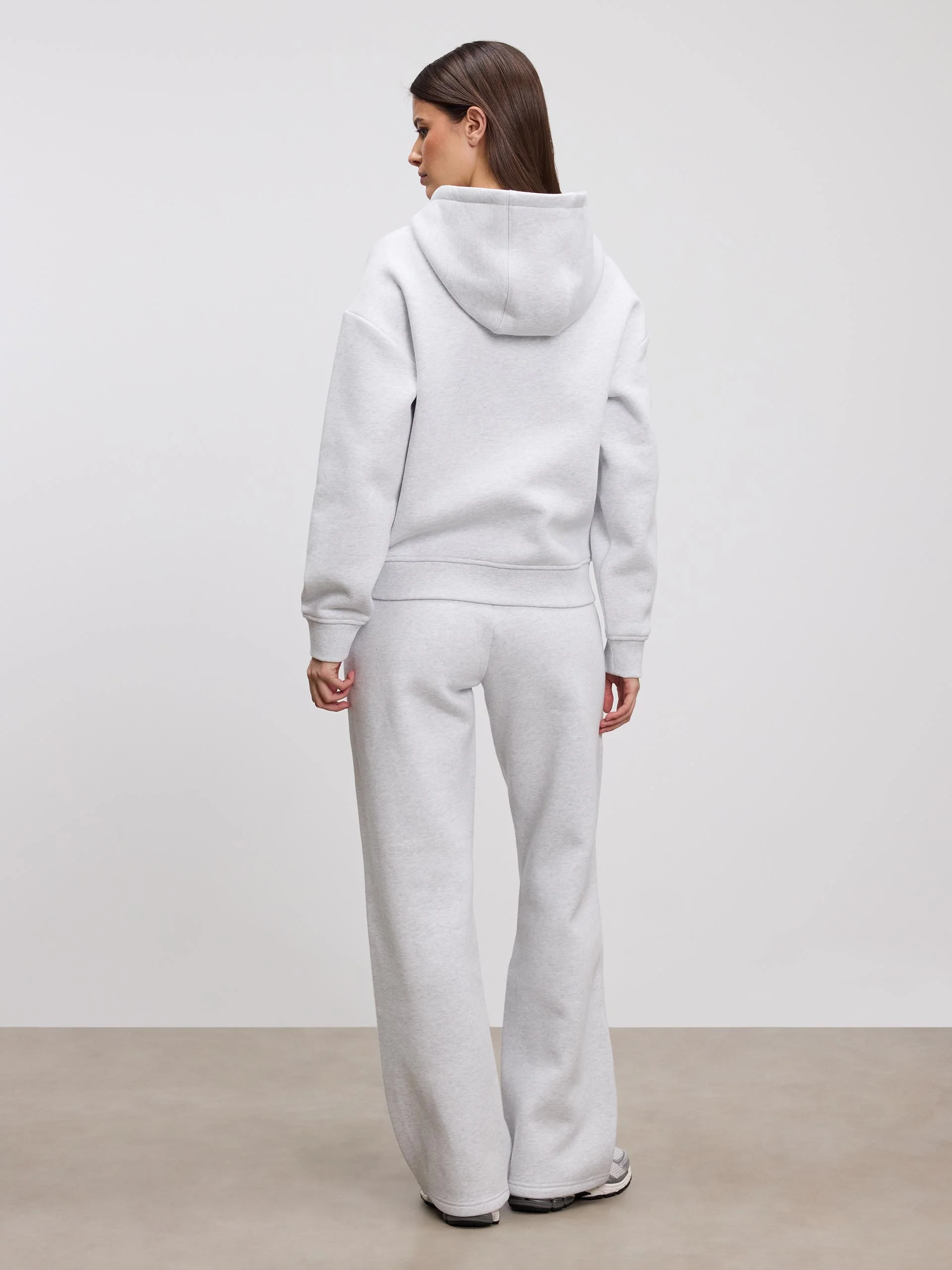 Womens Relaxed Zip Hoodie in Marl Grey - Image 4