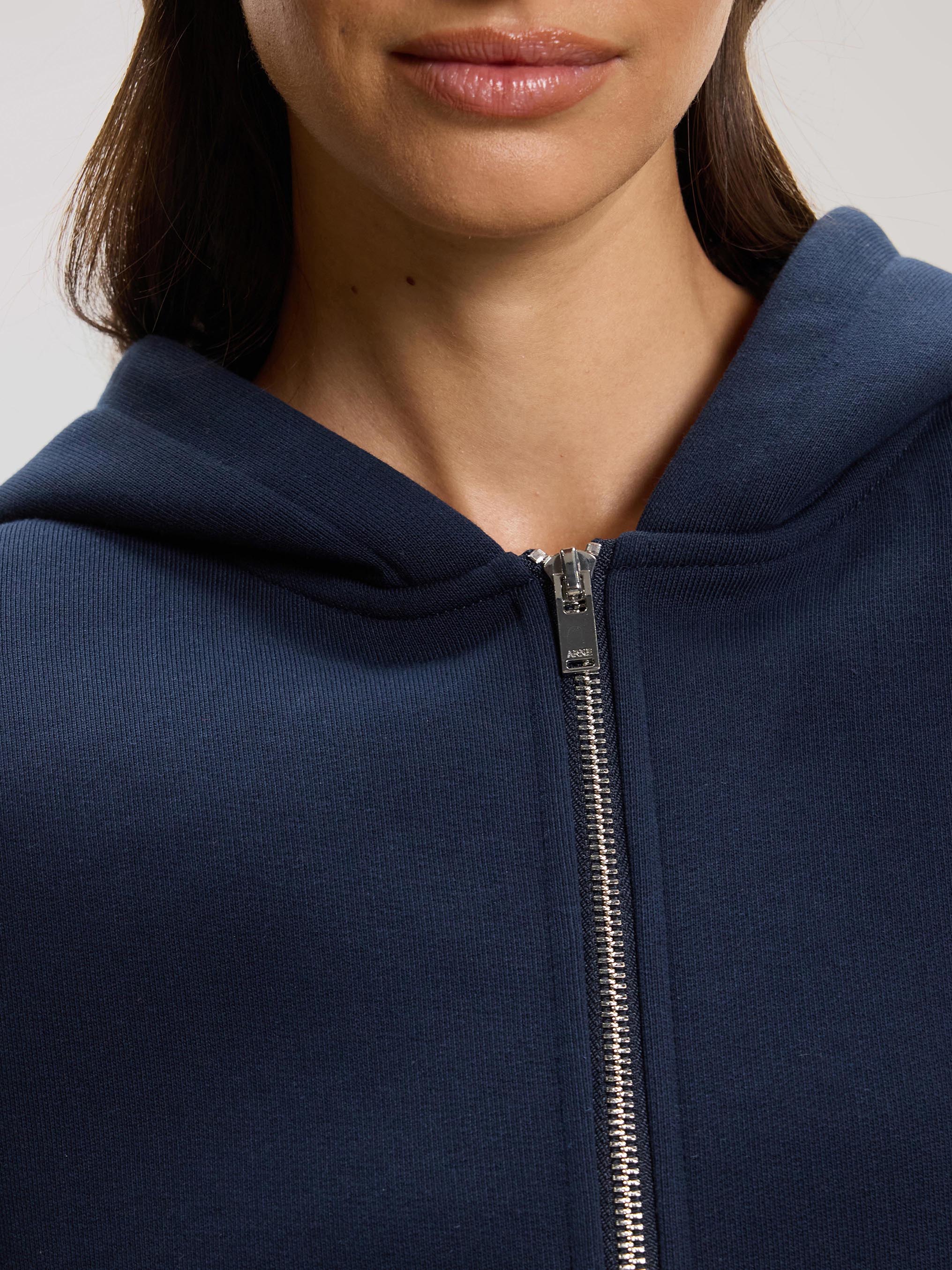 Womens Relaxed Zip Hoodie in Navy - Image 4