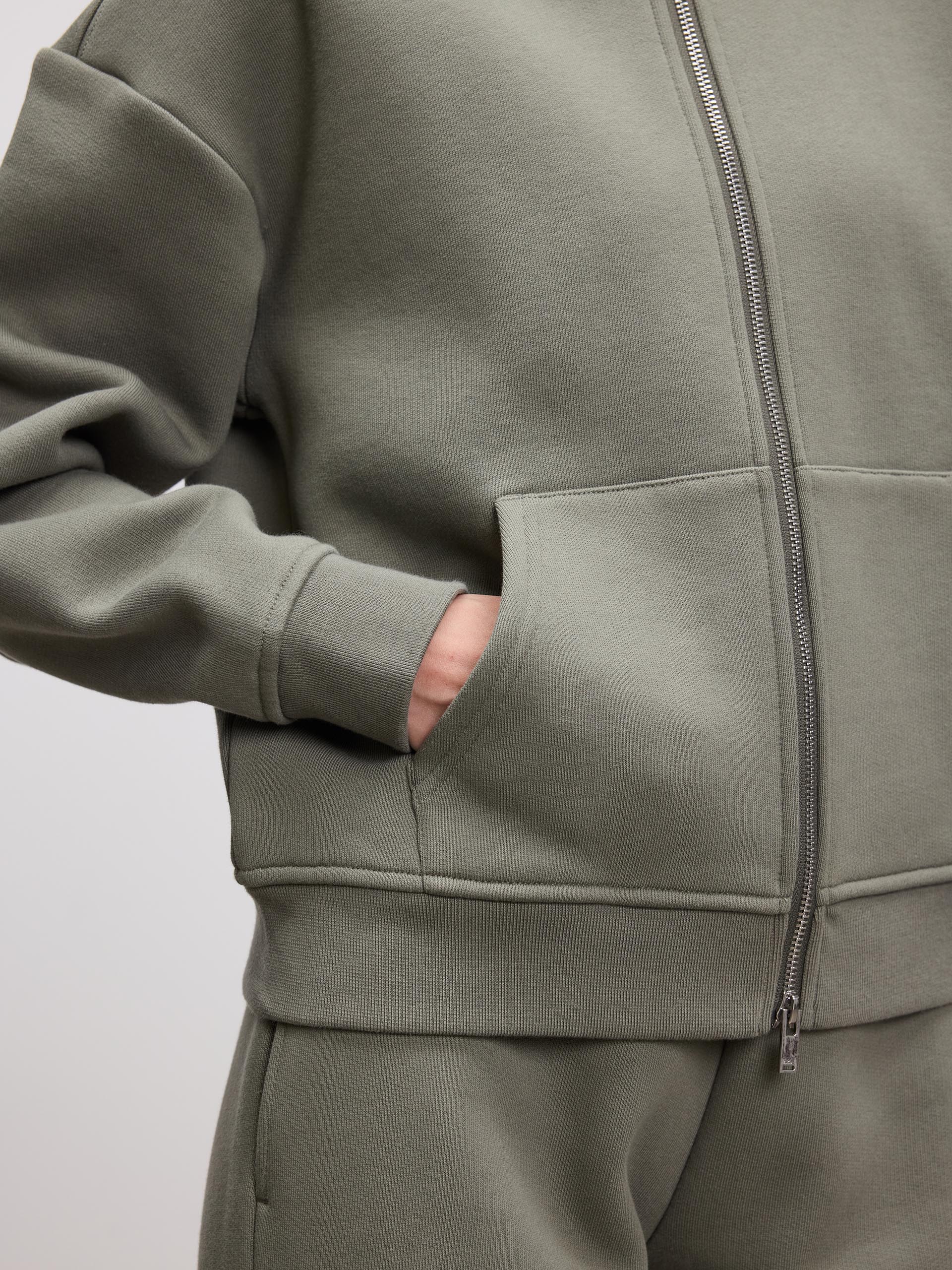 Womens Relaxed Zip Hoodie in Sage - Image 7