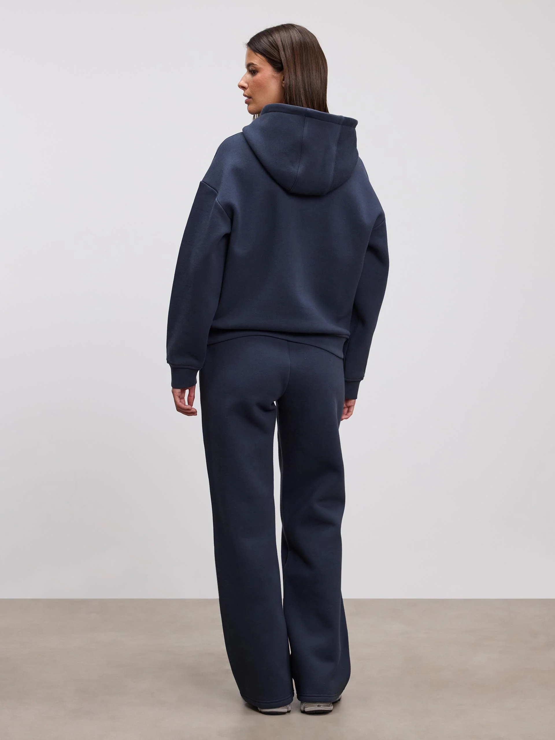 Womens Relaxed Zip Hoodie in Slate Blue - Image 4