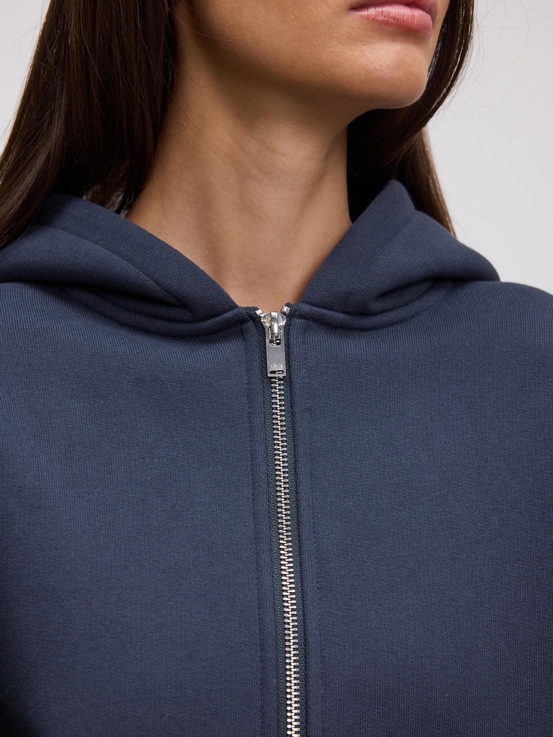 Womens Relaxed Zip Hoodie in Slate Blue - Image 7