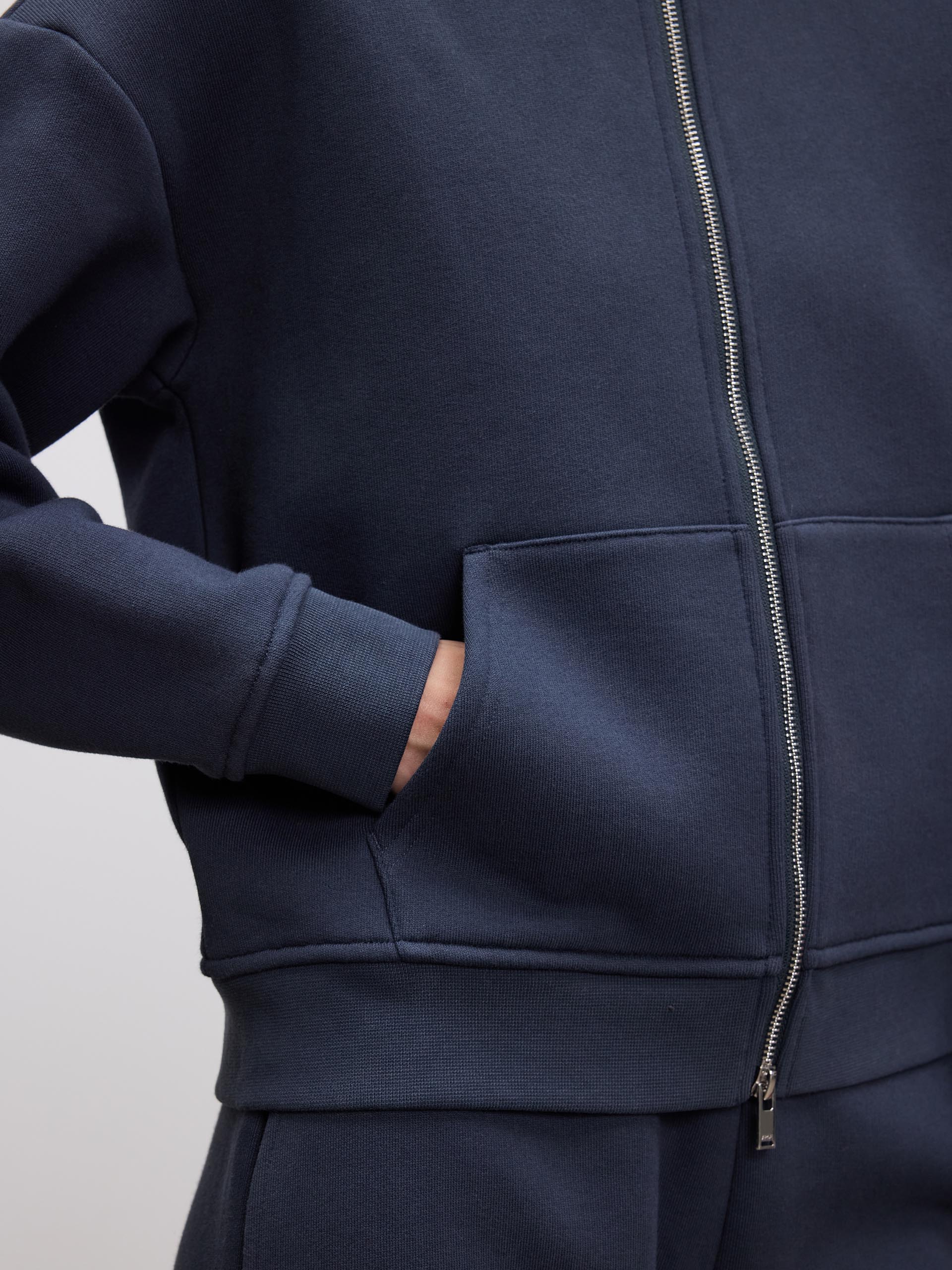 Womens Relaxed Zip Hoodie in Slate Blue - Image 8